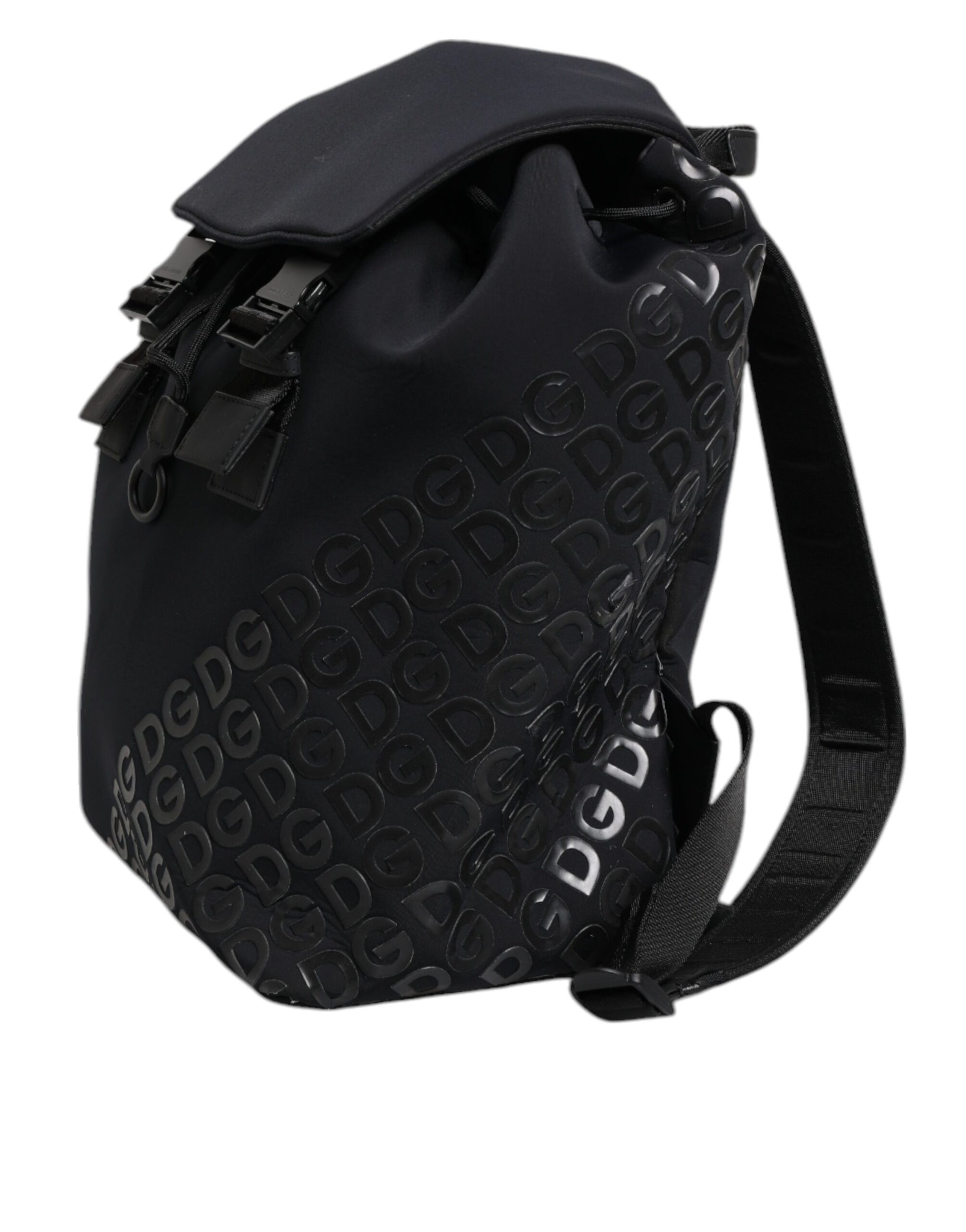 Dolce &amp; Gabbana – Schulrucksack aus Neopren und Nylon mit DG-Logo, Schwarz