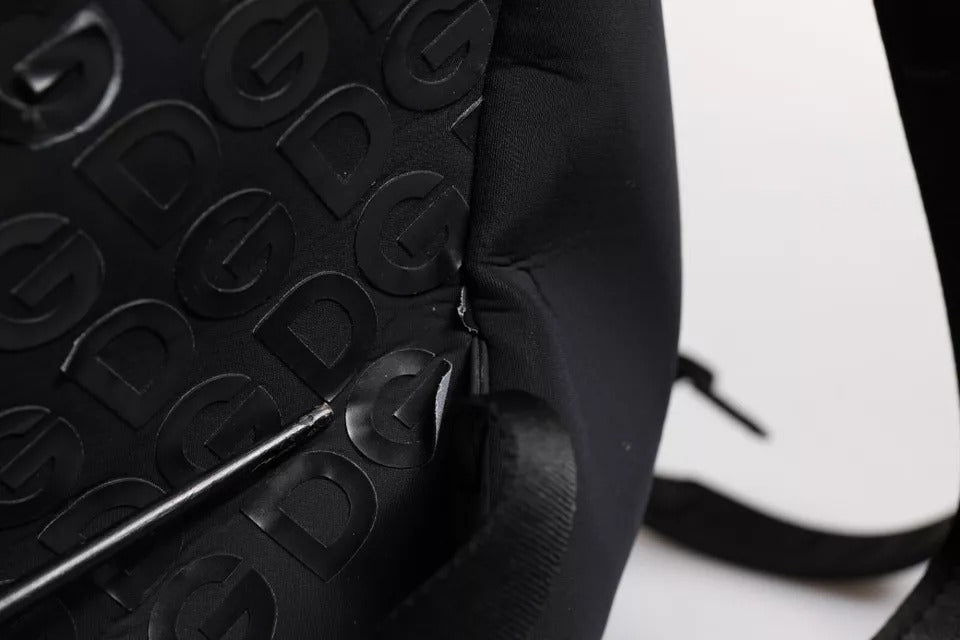 Dolce &amp; Gabbana – Schulrucksack aus Neopren und Nylon mit DG-Logo, Schwarz