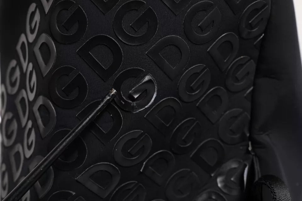 Dolce &amp; Gabbana – Schulrucksack aus Neopren und Nylon mit DG-Logo, Schwarz