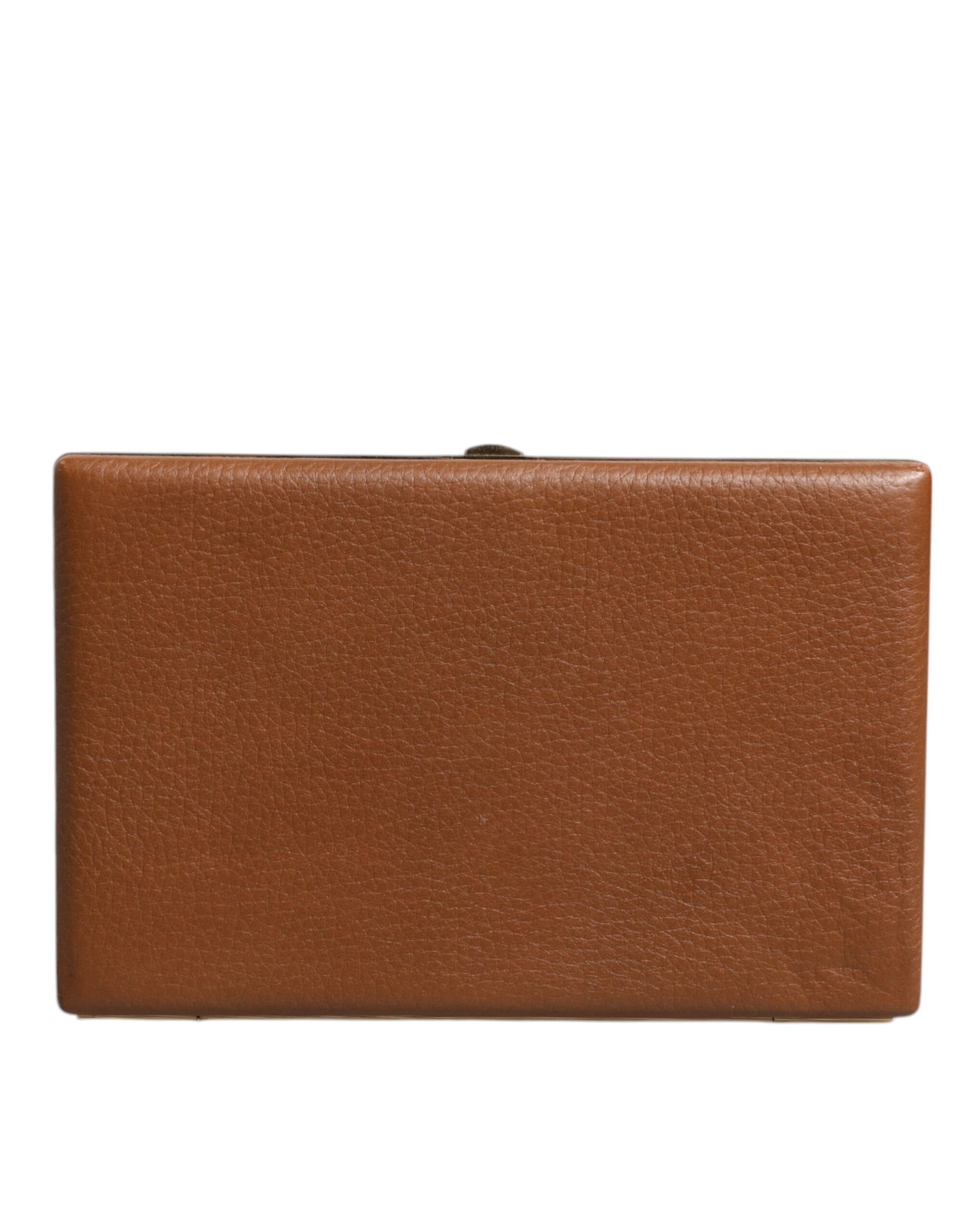 Dolce &amp; Gabbana – Abend-Umhängetasche aus braunem Leder