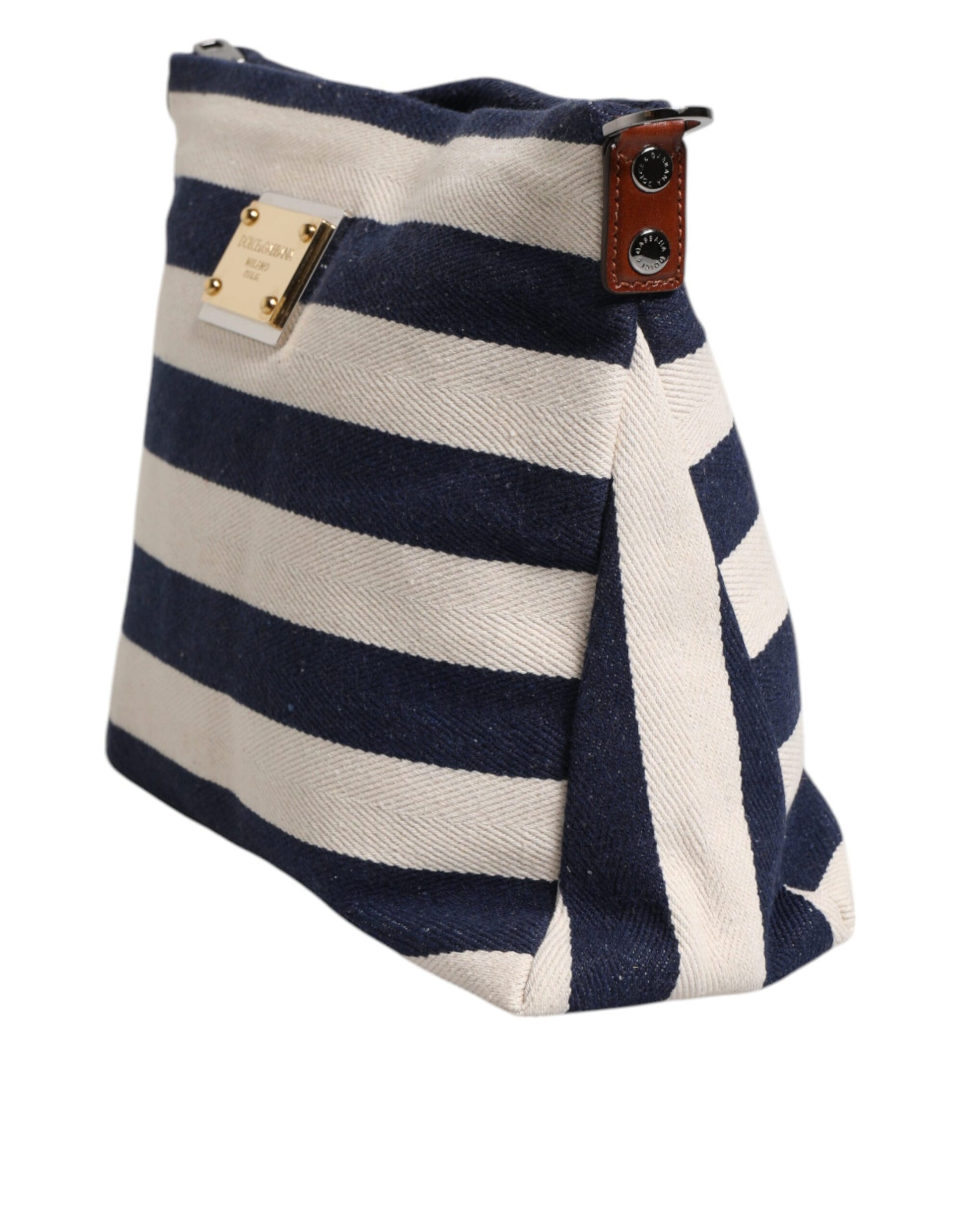 Dolce &amp; Gabbana – Tragetasche mit Logo-Schild in Blau und Weiß