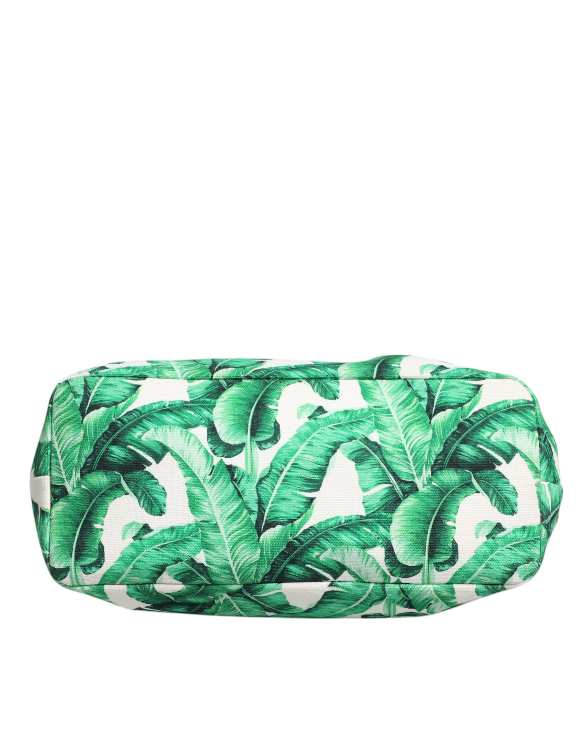 Dolce &amp; Gabbana Grüne Canvas-Tragetasche „Botanischer Garten“ für Damen