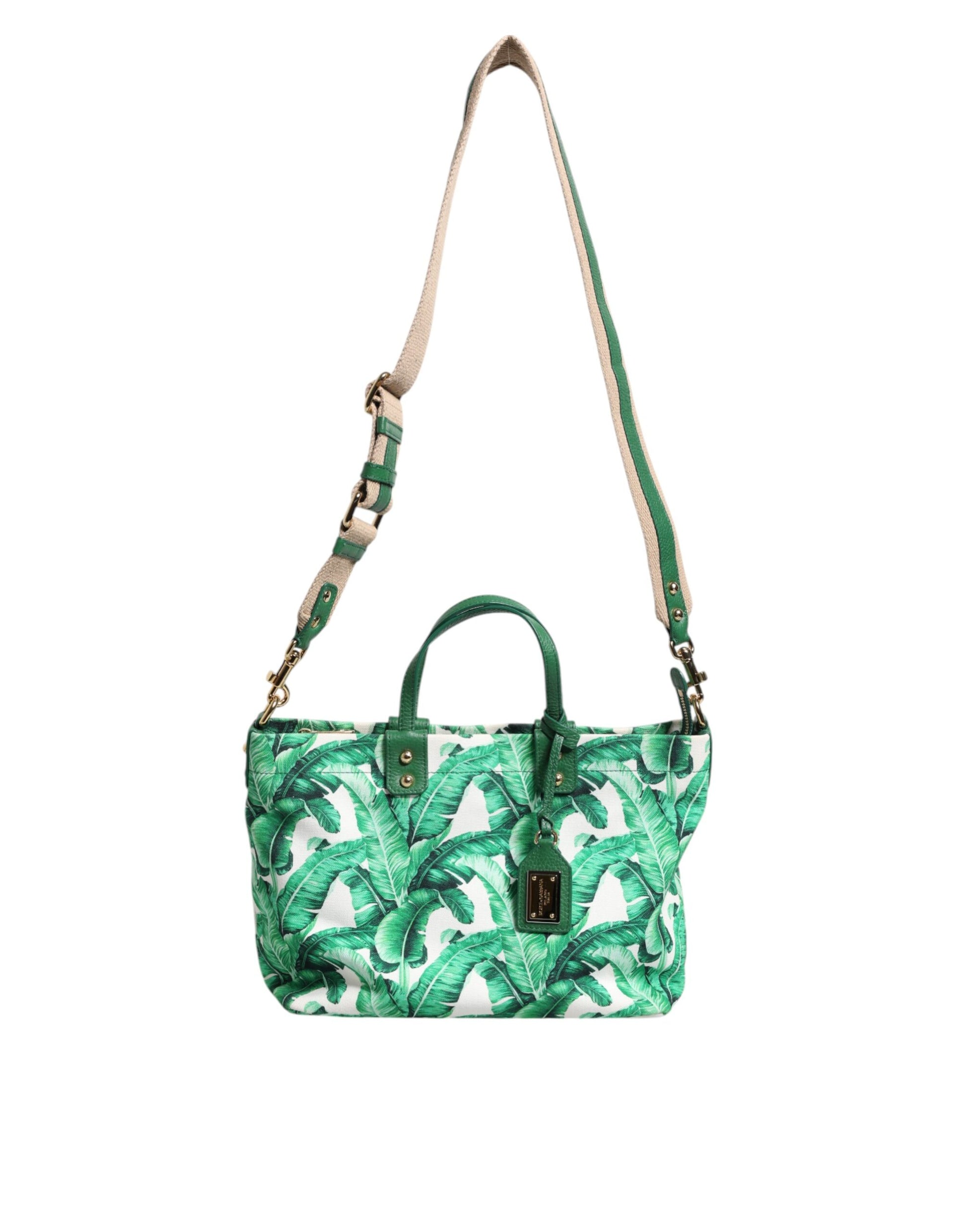 Dolce &amp; Gabbana Grüne Canvas-Tragetasche „Botanischer Garten“ für Damen