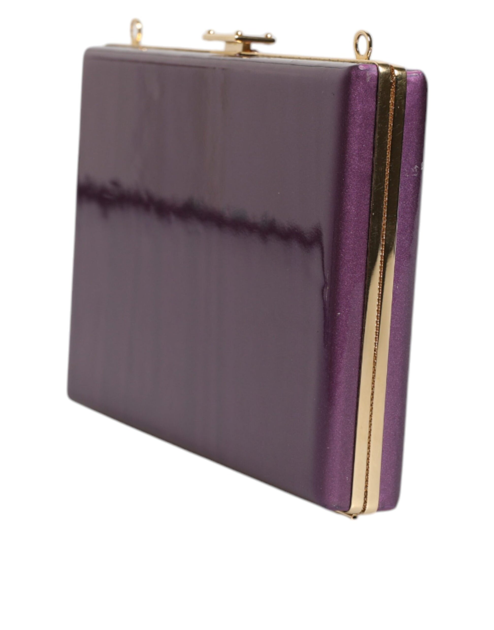 Dolce &amp; Gabbana Lila Leder Clutch Abend Umhängetasche