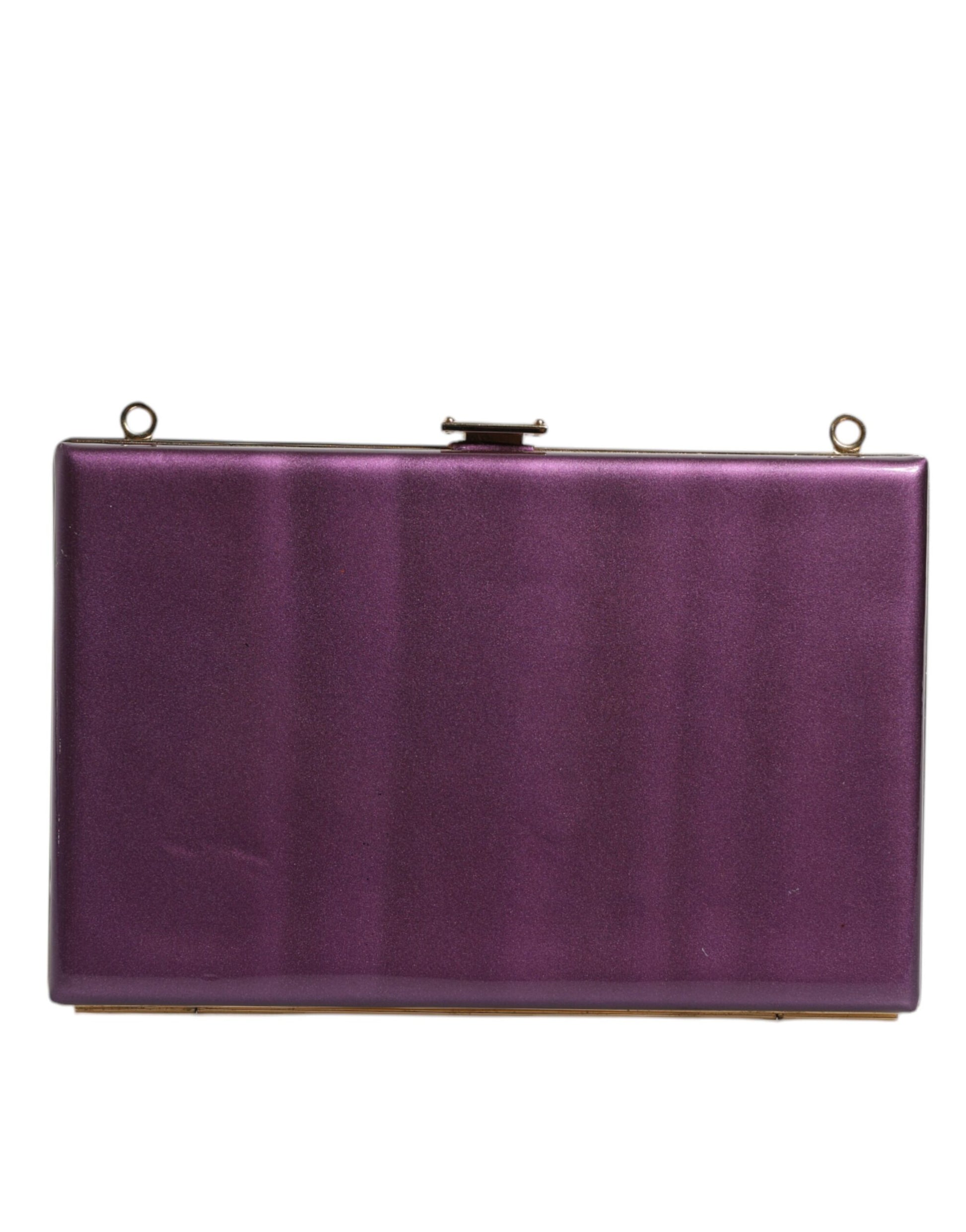 Dolce &amp; Gabbana Lila Leder Clutch Abend Umhängetasche