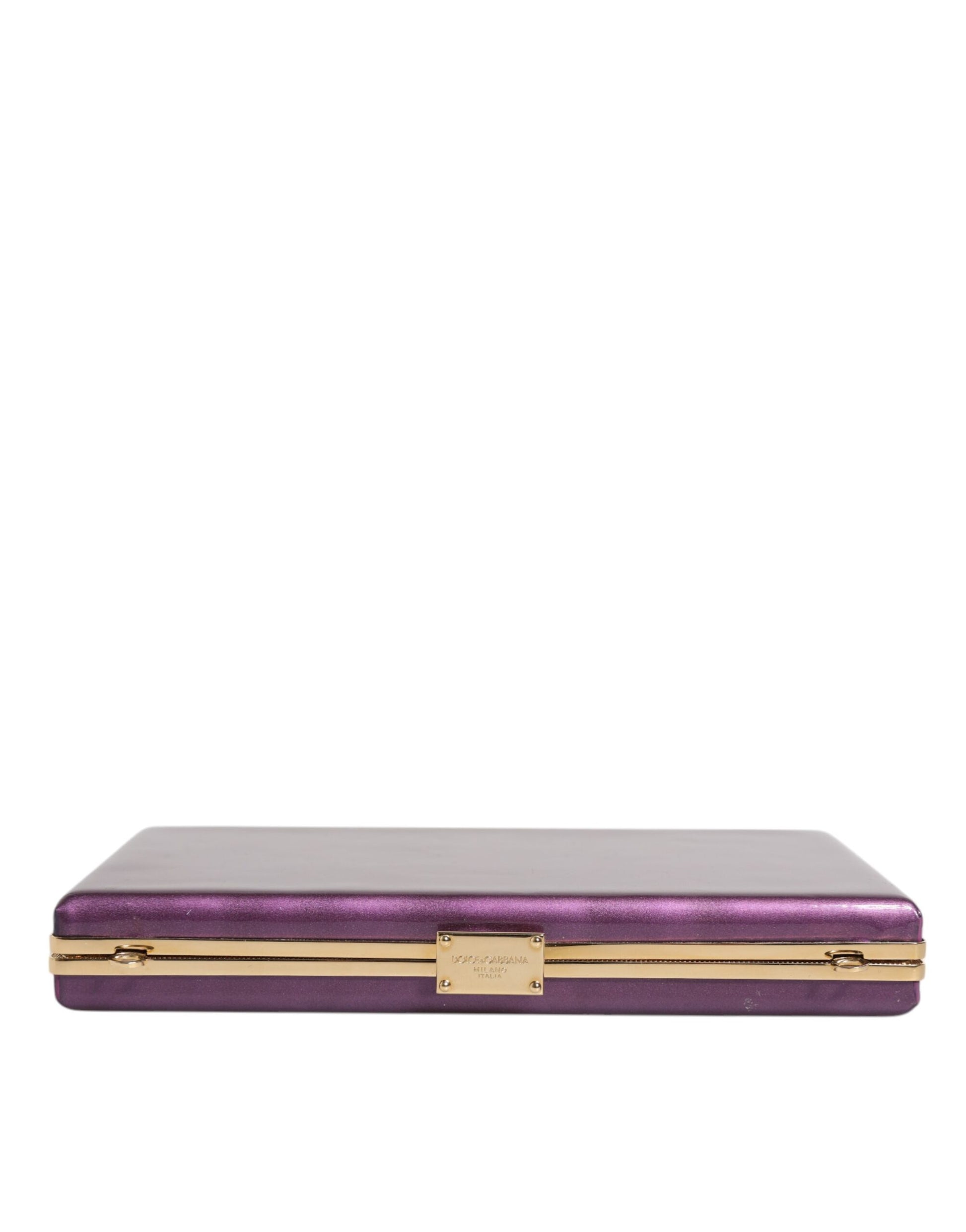 Dolce &amp; Gabbana Lila Leder Clutch Abend Umhängetasche