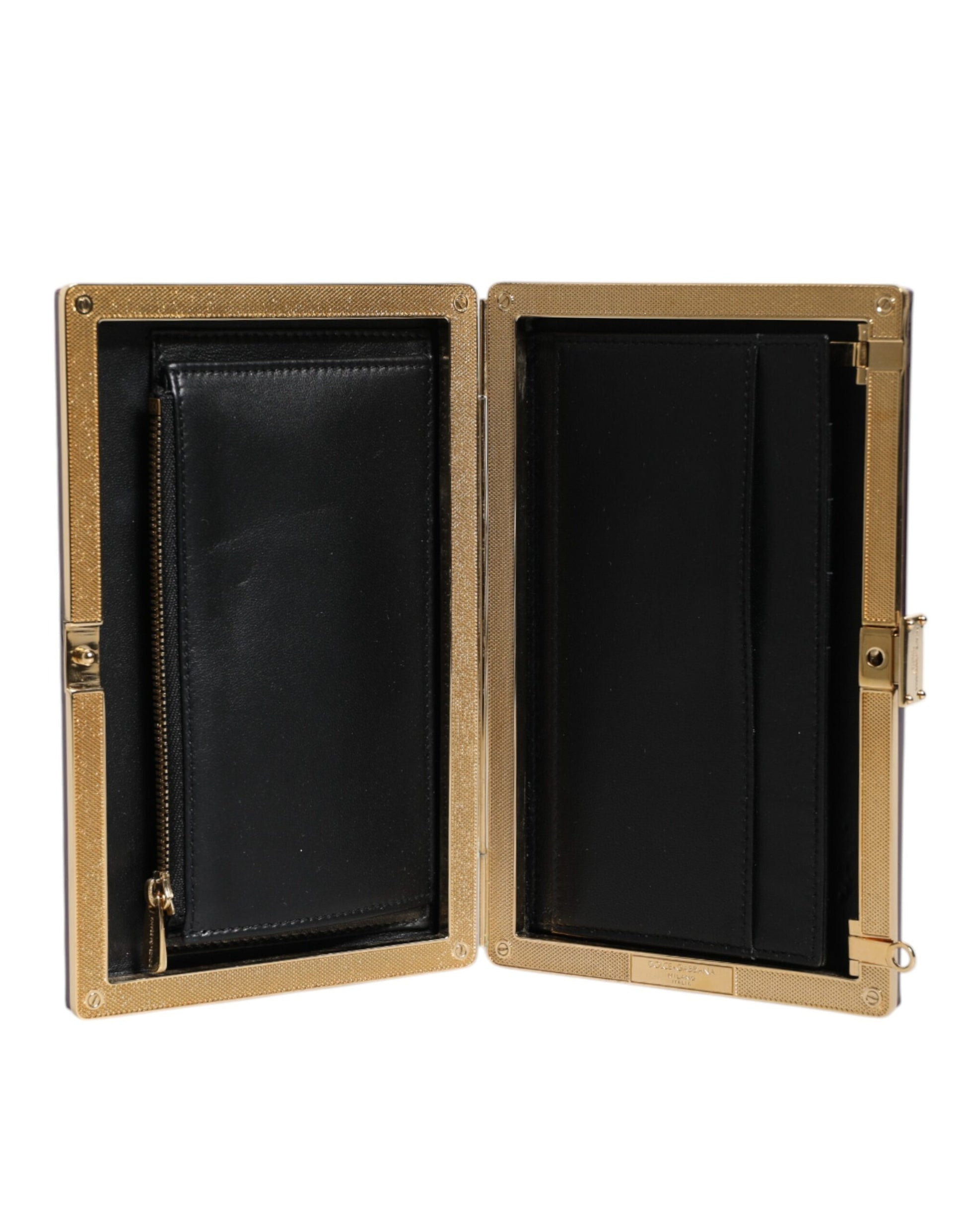 Dolce &amp; Gabbana Lila Leder Clutch Abend Umhängetasche