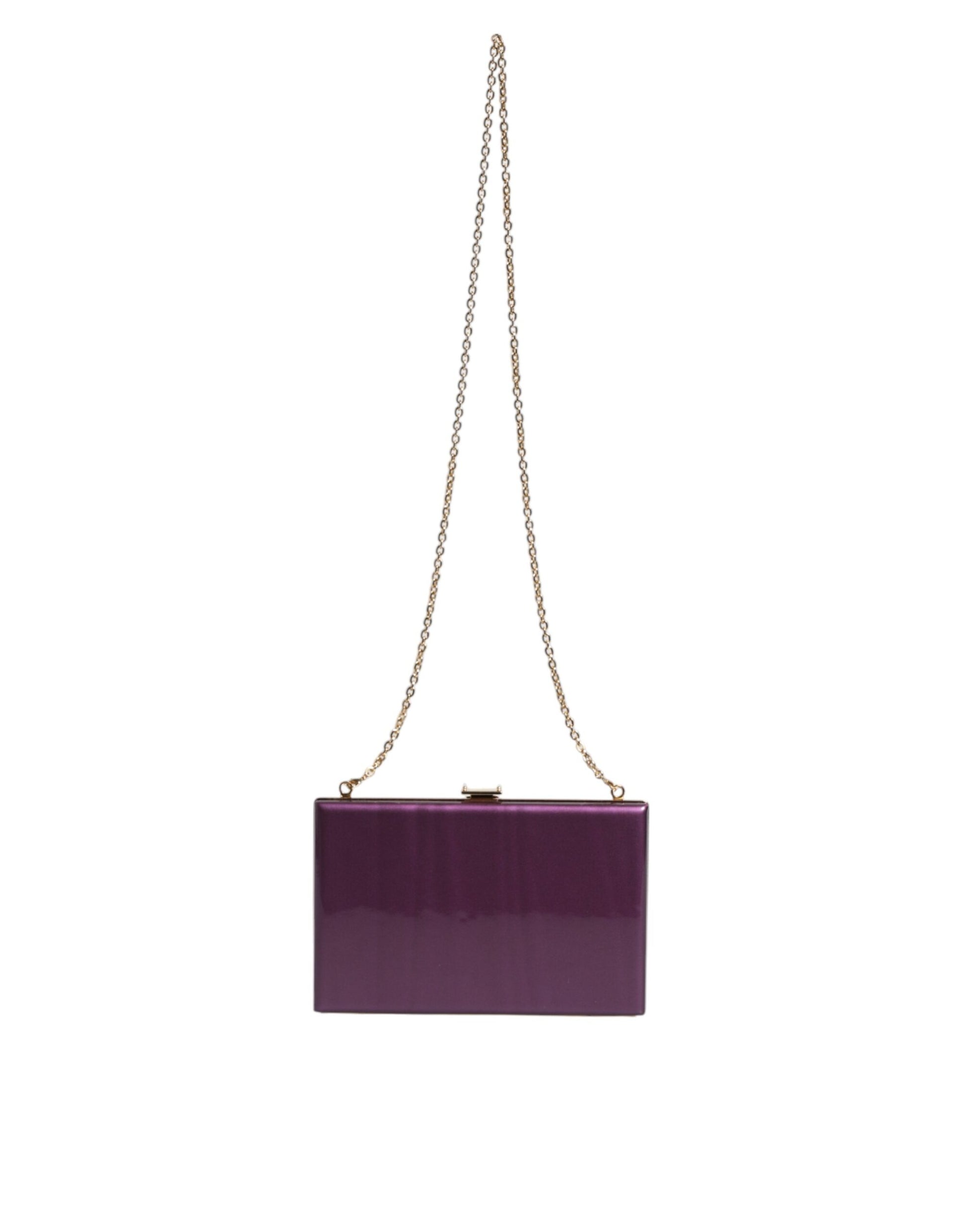 Dolce &amp; Gabbana Lila Leder Clutch Abend Umhängetasche