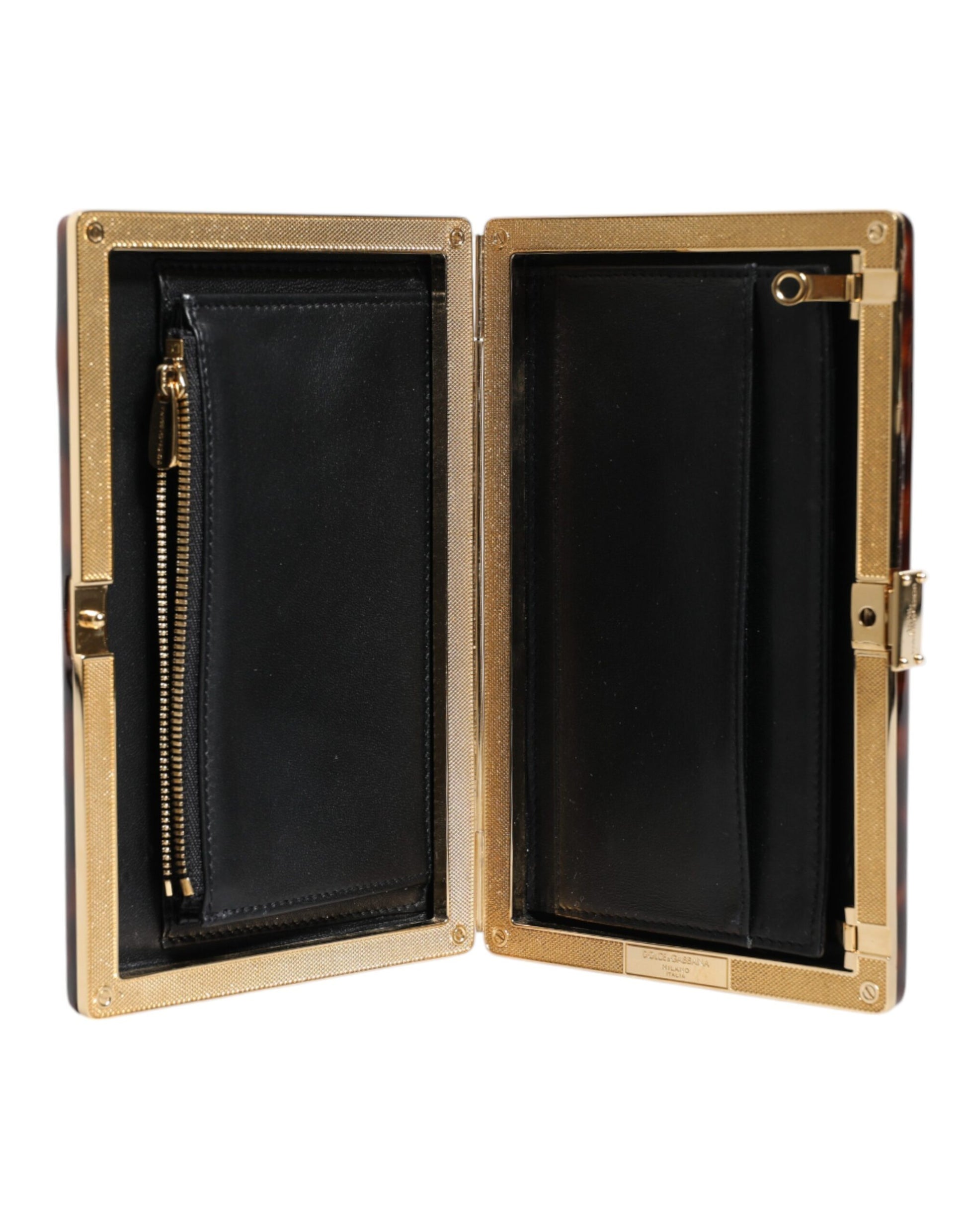 Dolce &amp; Gabbana – Abend-Umhängetasche aus braunem Leder