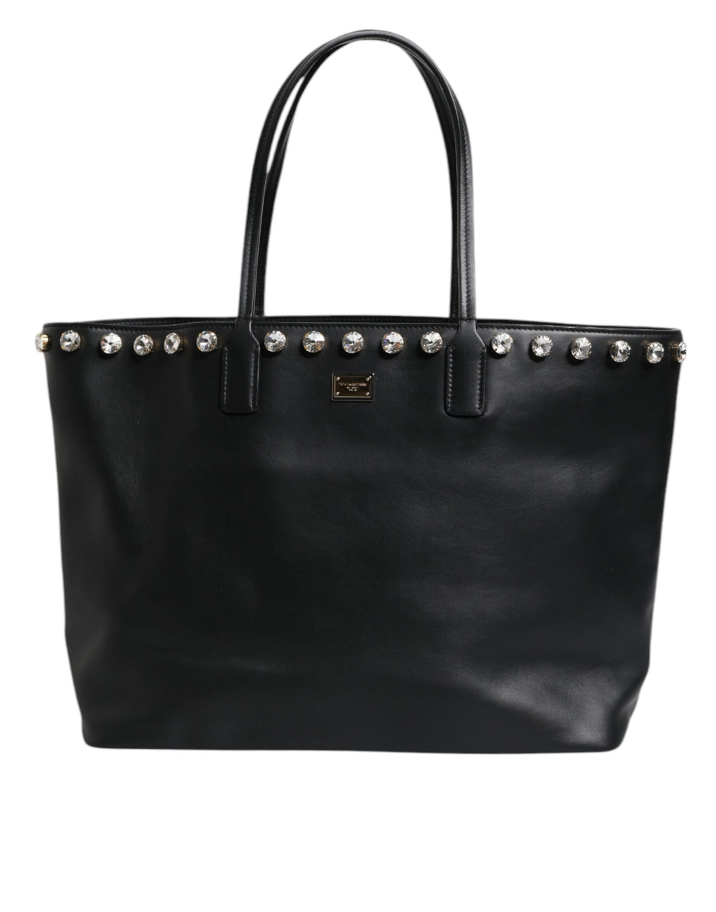 Dolce &amp; Gabbana Schwarze Einkaufstasche aus Kristallleder für Damen