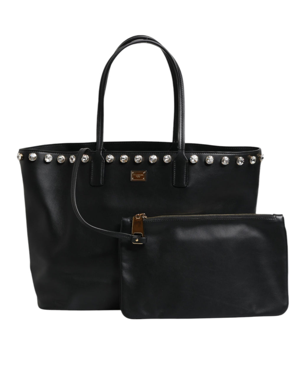 Dolce &amp; Gabbana Schwarze Einkaufstasche aus Kristallleder für Damen