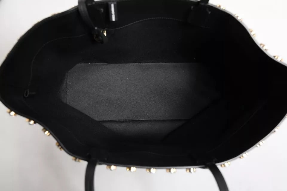 Dolce &amp; Gabbana Schwarze Einkaufstasche aus Kristallleder für Damen