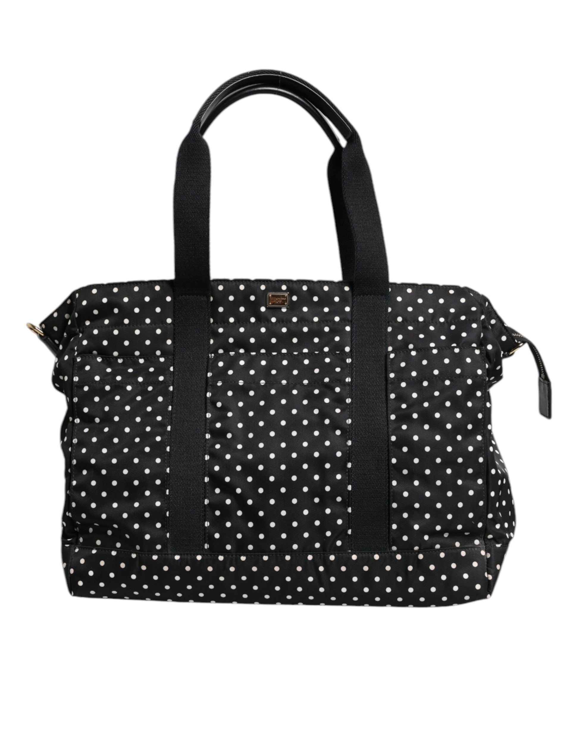 Dolce &amp; Gabbana – Wickeltasche aus Nylon mit schwarzen Punkten