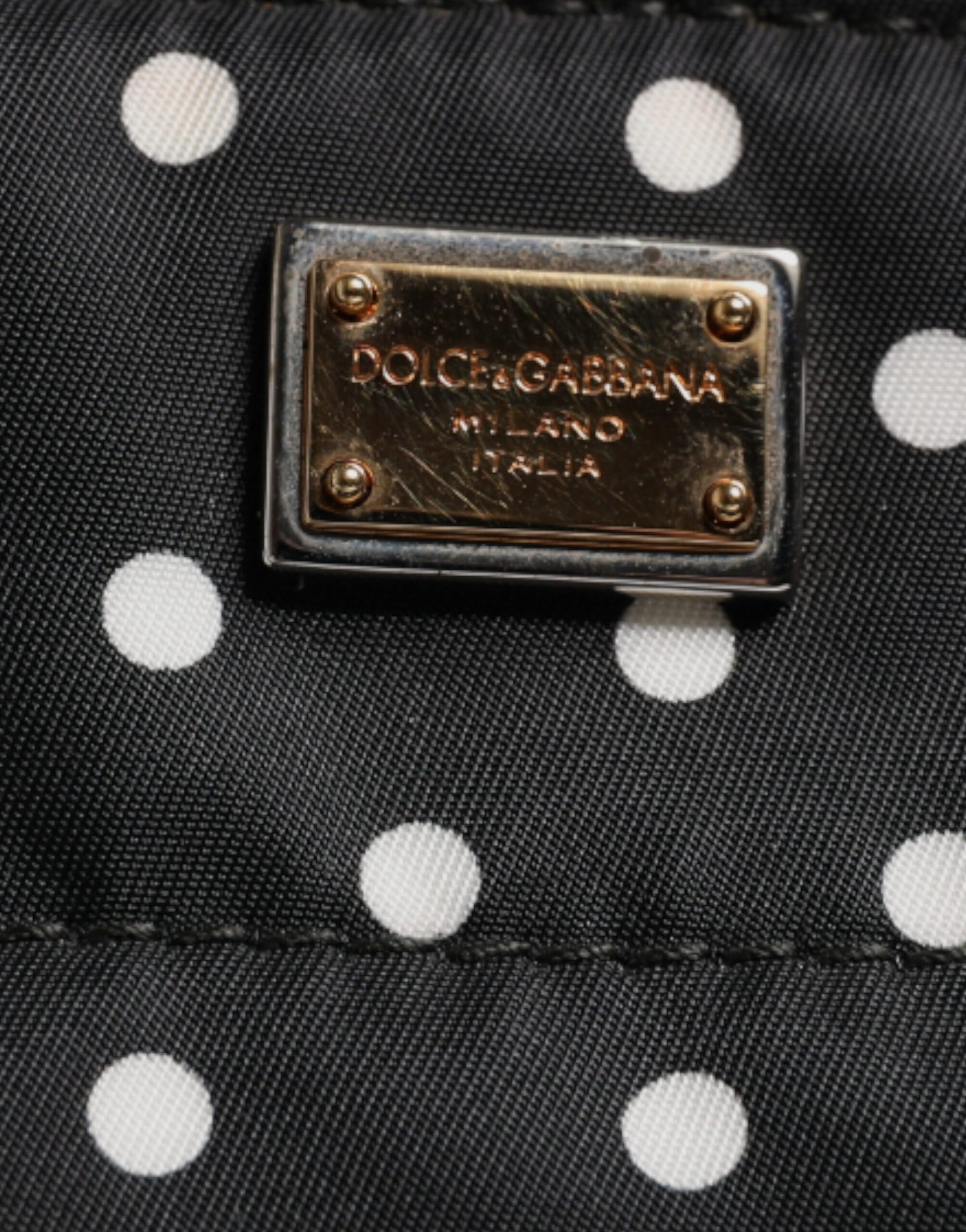 Dolce &amp; Gabbana – Wickeltasche aus Nylon mit schwarzen Punkten
