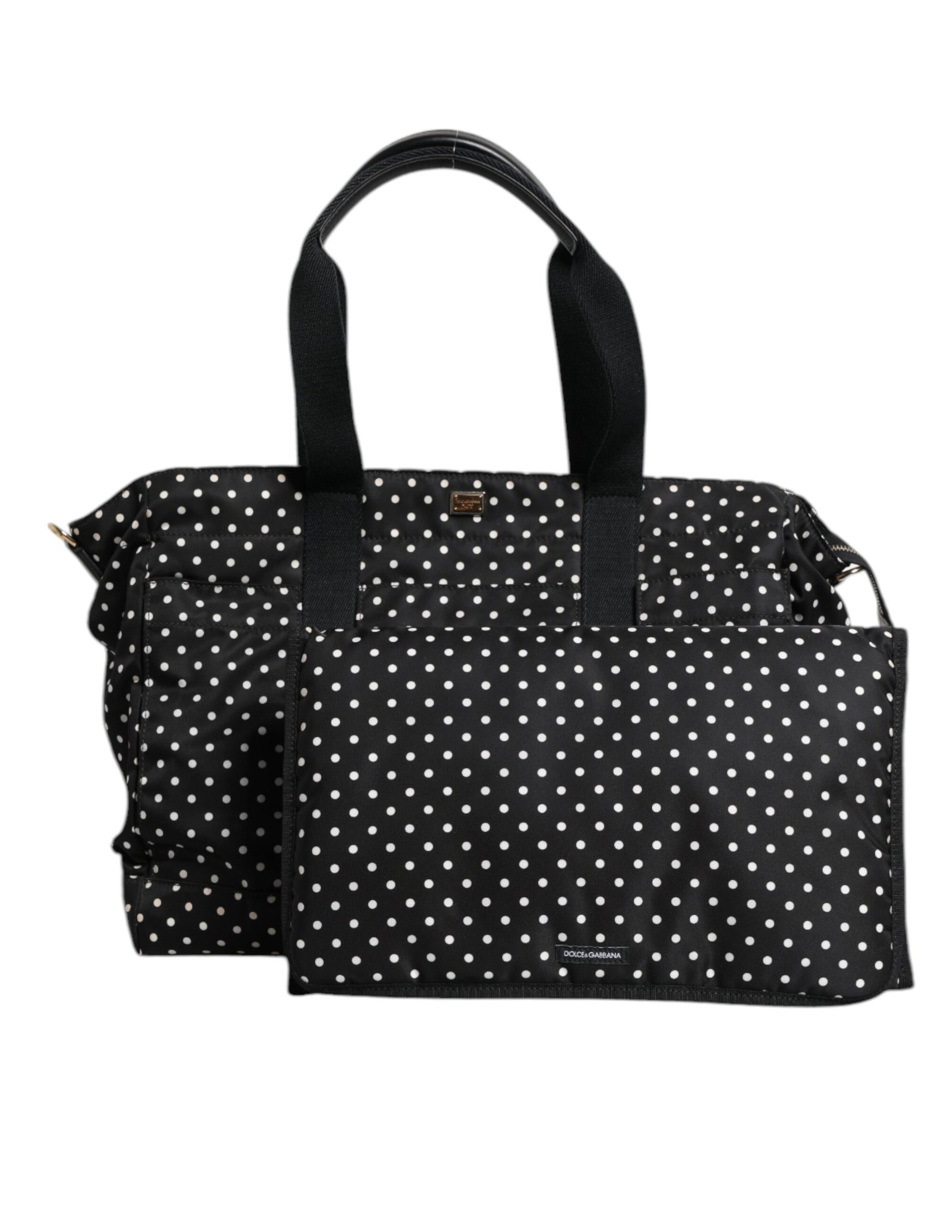 Dolce &amp; Gabbana – Wickeltasche aus Nylon mit schwarzen Punkten