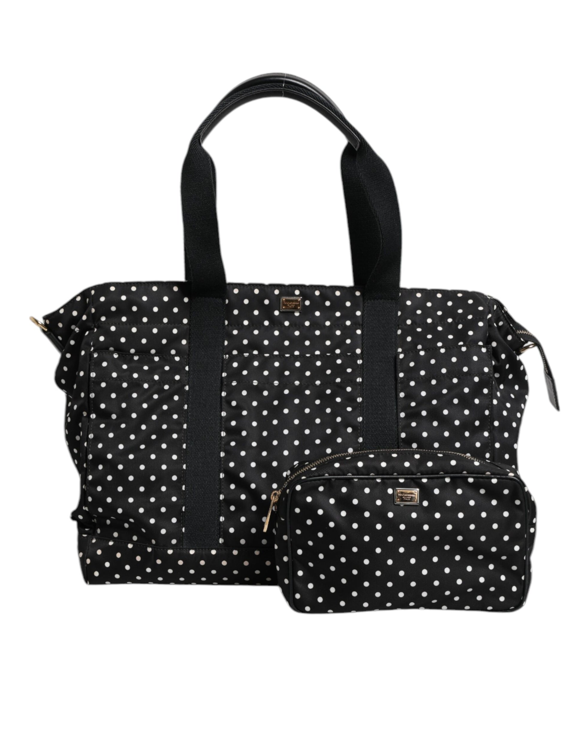 Dolce &amp; Gabbana – Wickeltasche aus Nylon mit schwarzen Punkten