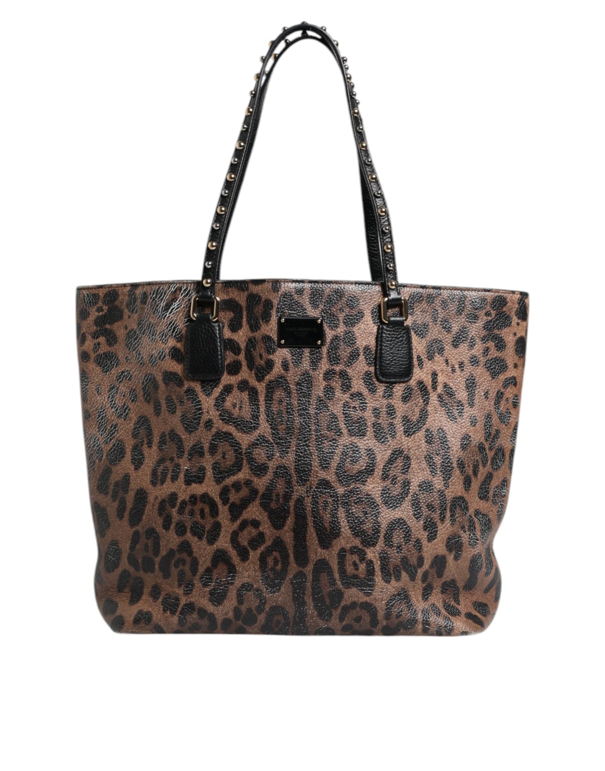 Dolce &amp; Gabbana Schultertasche aus Kalbsleder mit Leopardenmuster in Braun und Schwarz