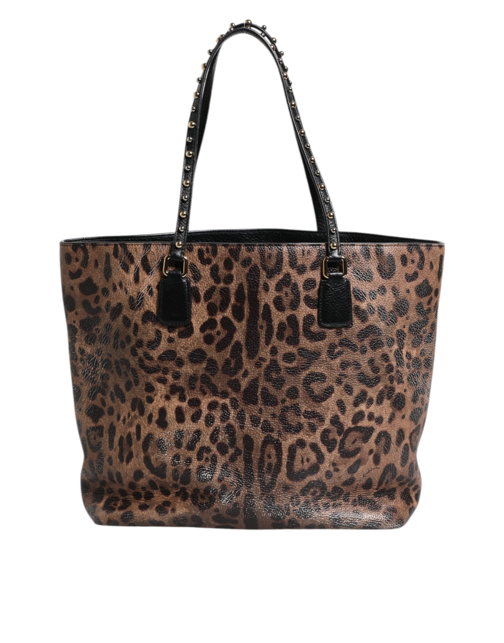 Dolce &amp; Gabbana Schultertasche aus Kalbsleder mit Leopardenmuster in Braun und Schwarz