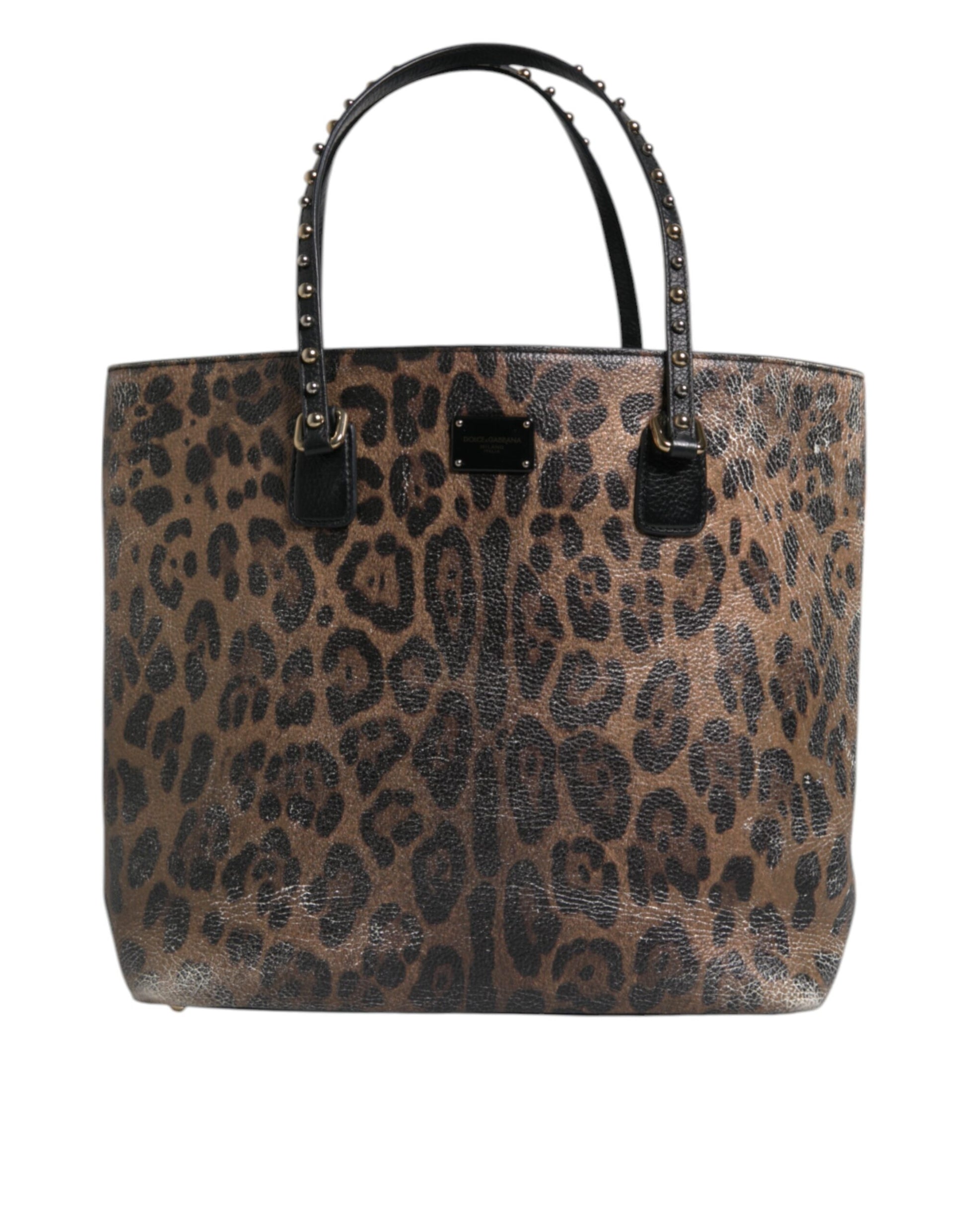 Dolce &amp; Gabbana Schultertasche aus Kalbsleder mit Leopardenmuster in Braun und Schwarz
