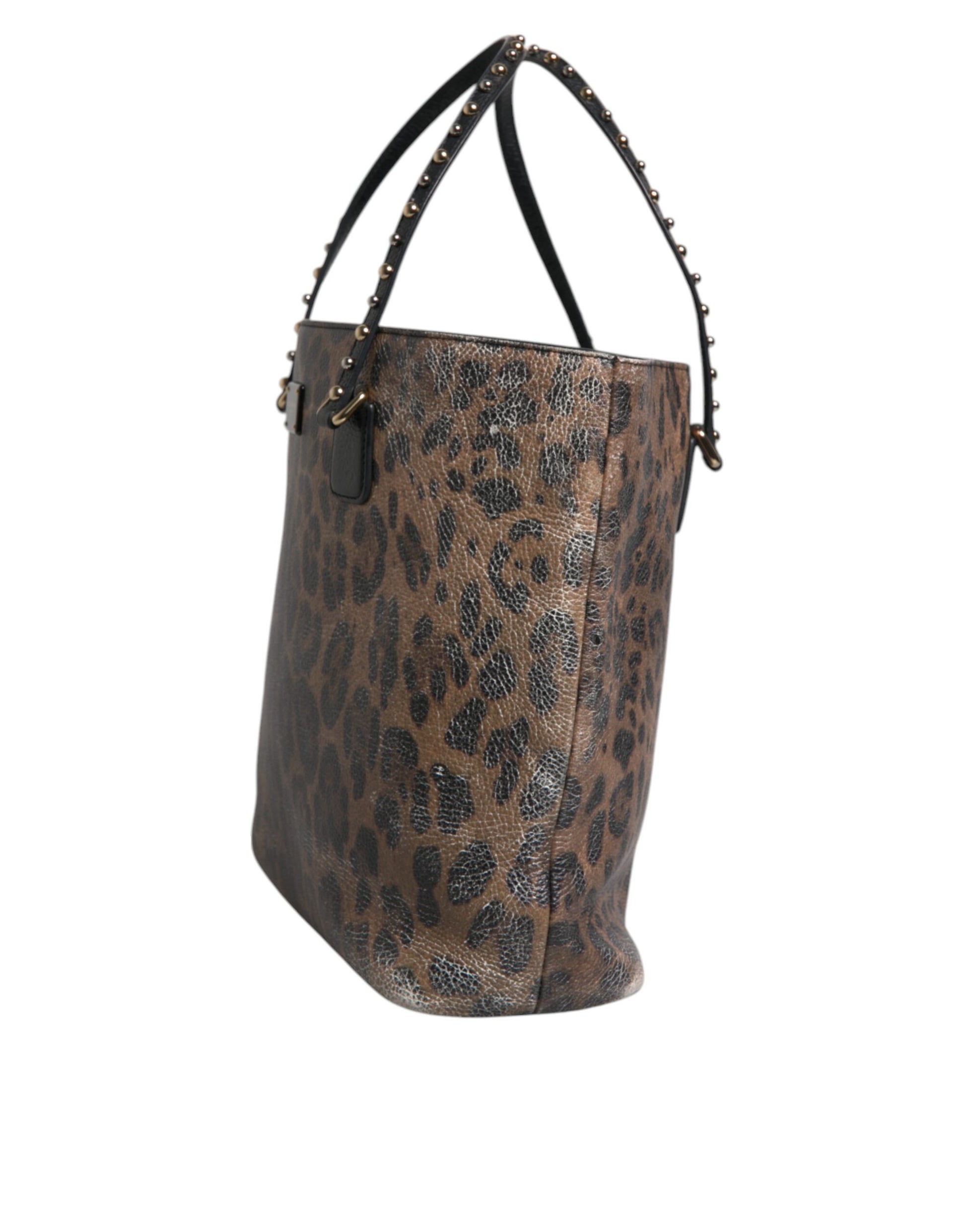 Dolce &amp; Gabbana Schultertasche aus Kalbsleder mit Leopardenmuster in Braun und Schwarz