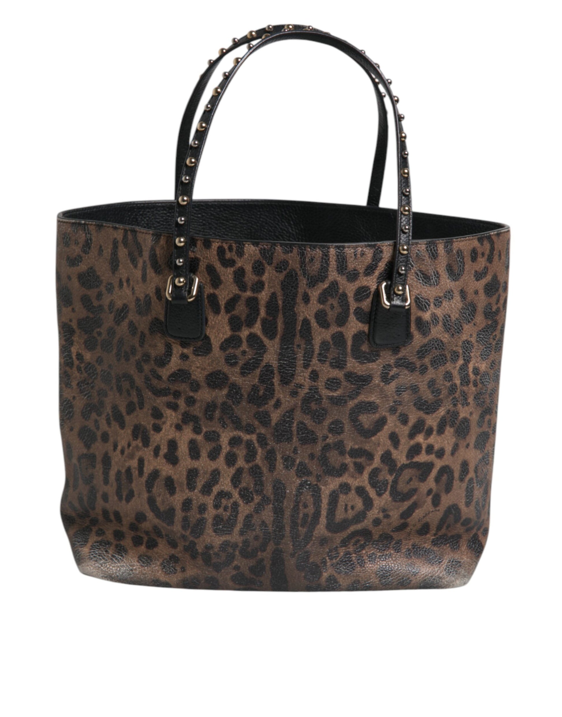 Dolce &amp; Gabbana Schultertasche aus Kalbsleder mit Leopardenmuster in Braun und Schwarz