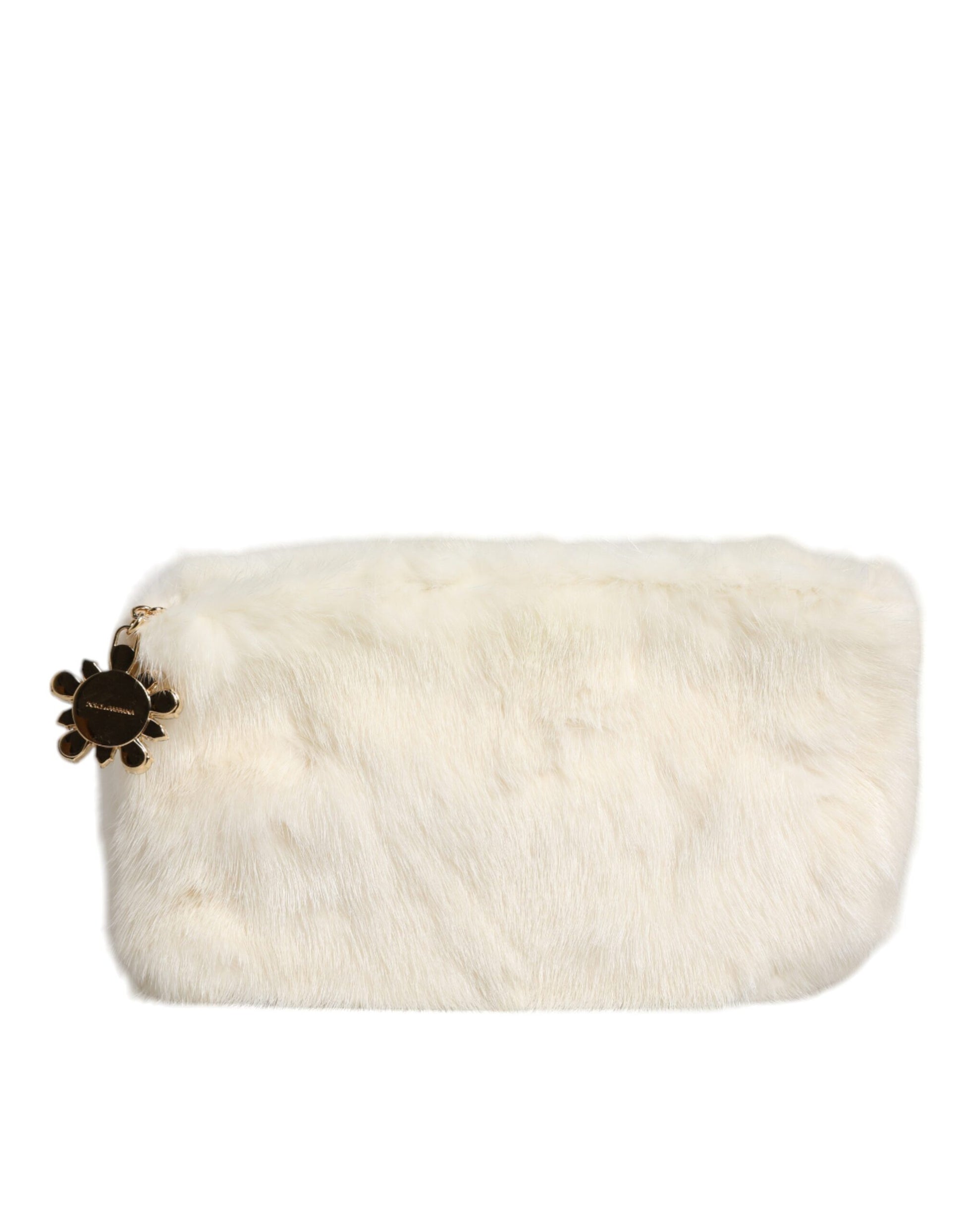 Dolce &amp; Gabbana Weiße Pelzhandtasche Clutch Handtasche Beuteltasche