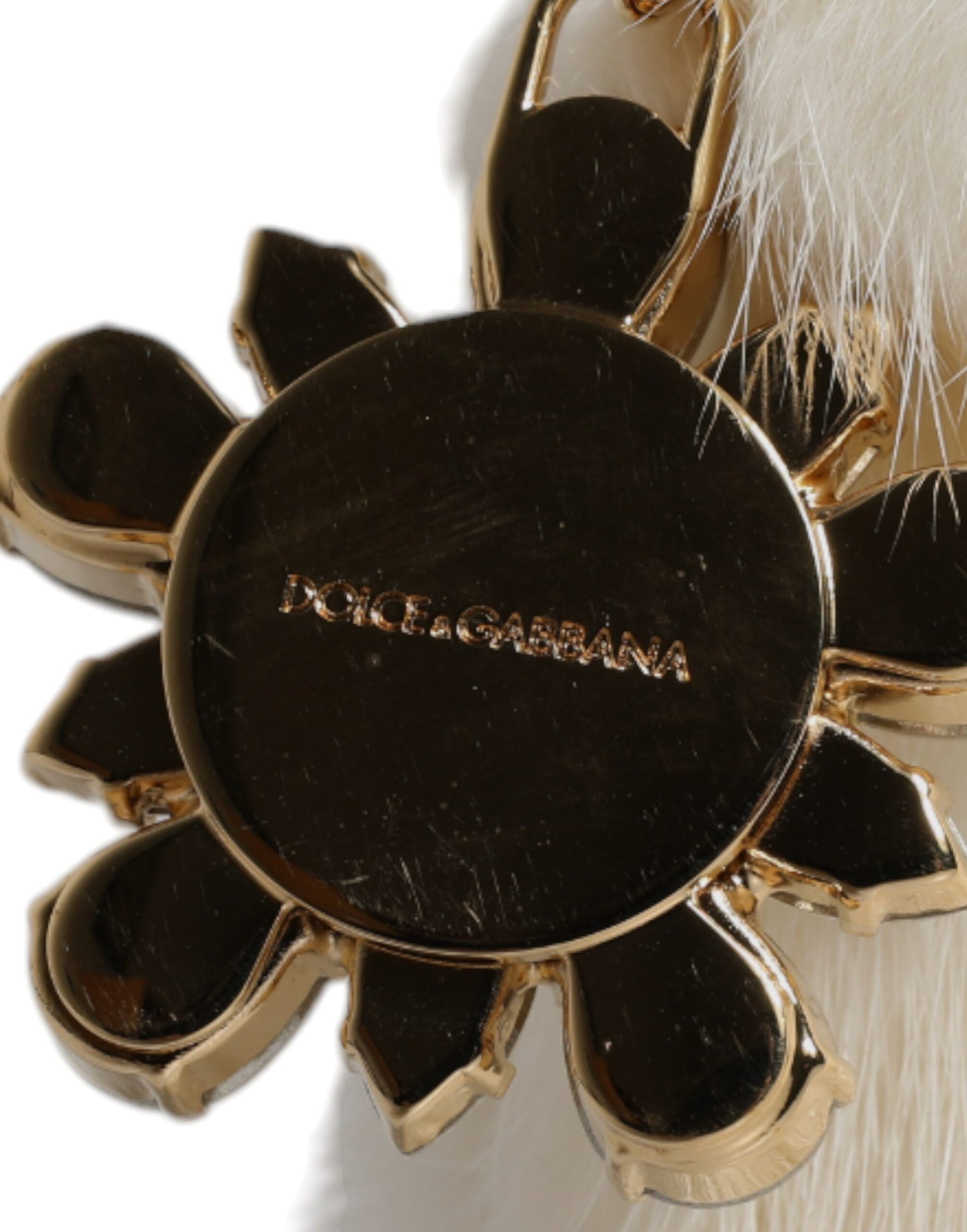 Dolce &amp; Gabbana Weiße Pelzhandtasche Clutch Handtasche Beuteltasche