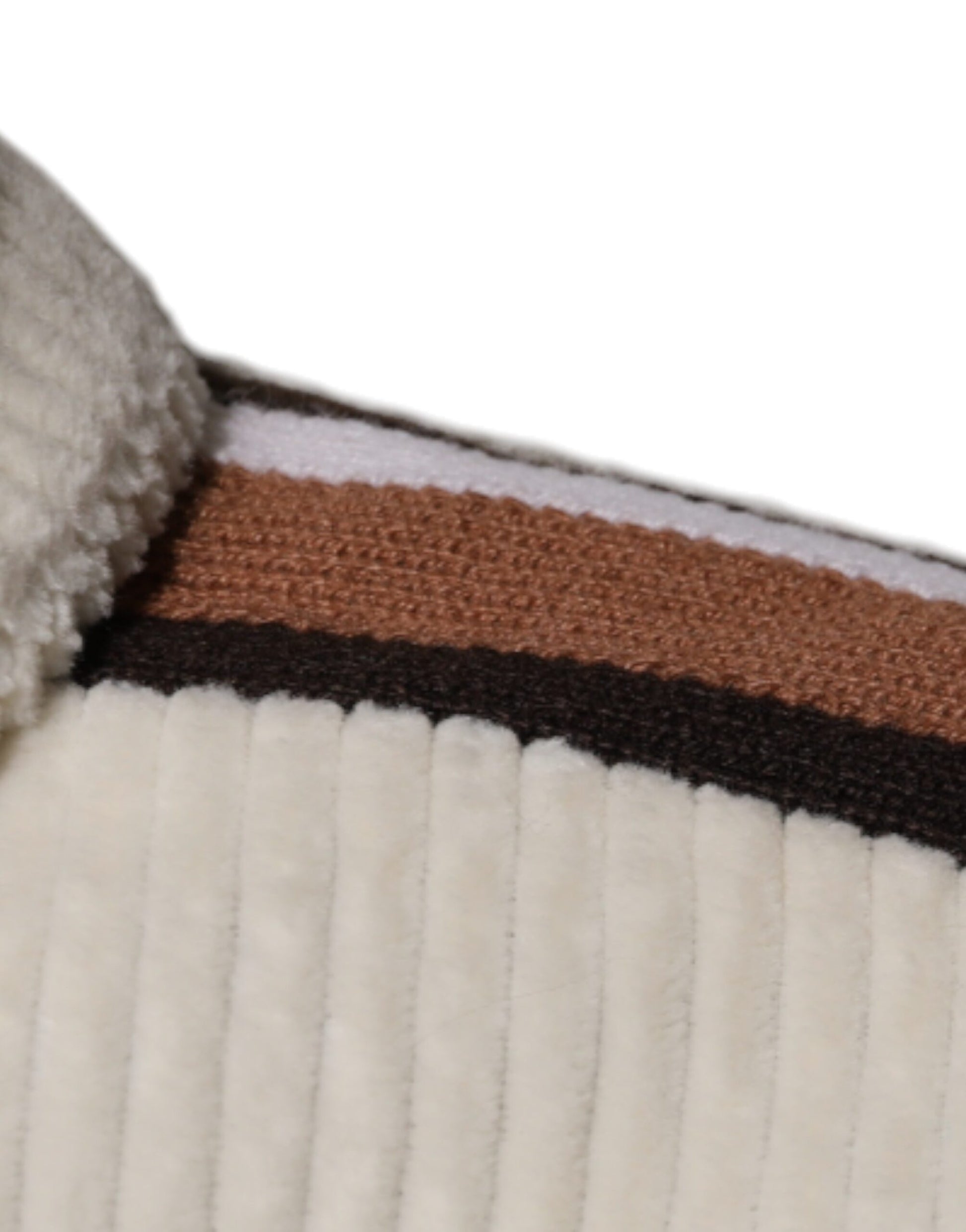 Dolce &amp; Gabbana Beige Baumwollcordjacke mit durchgehendem Reißverschluss und Logo-Applikation