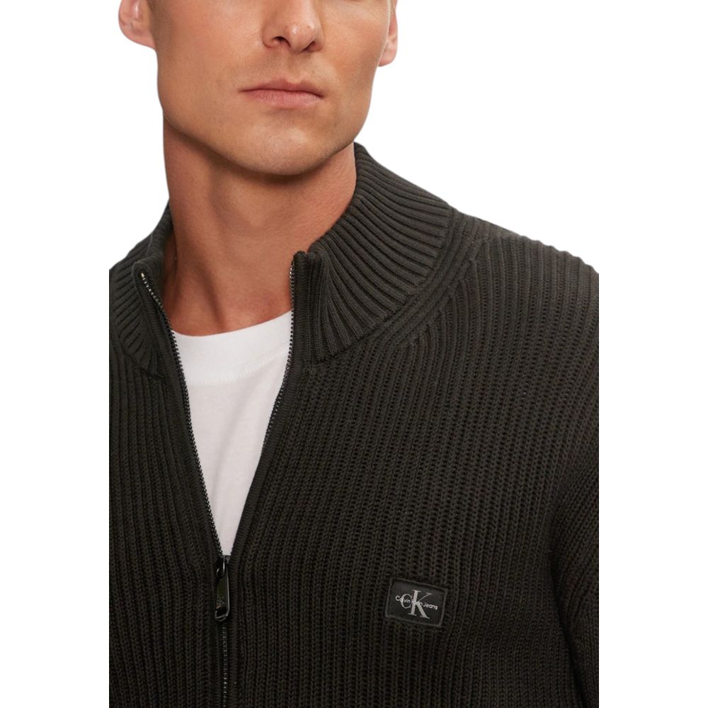 Calvin Klein Jeans – Schwarze Baumwoll-Strickjacke