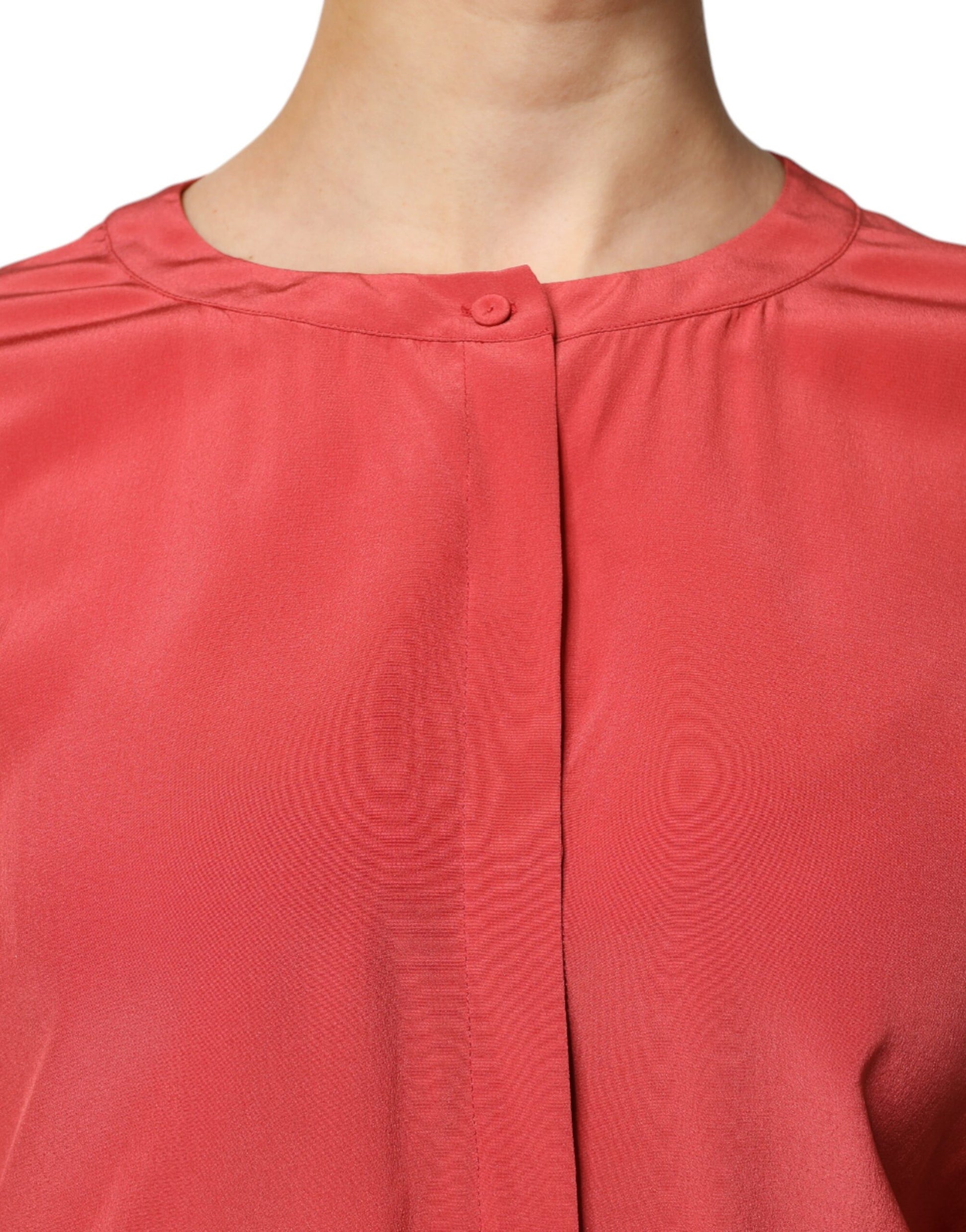 Peserico – Rotes, langärmliges Bleistiftkleid mit Kordelzug in der Taille