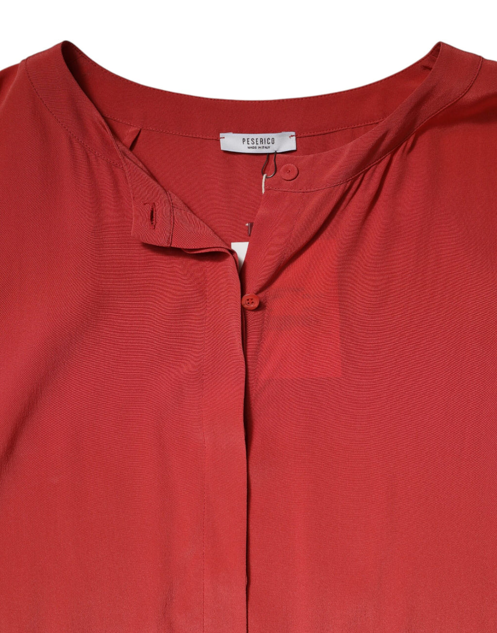 Peserico – Rotes, langärmliges Bleistiftkleid mit Kordelzug in der Taille