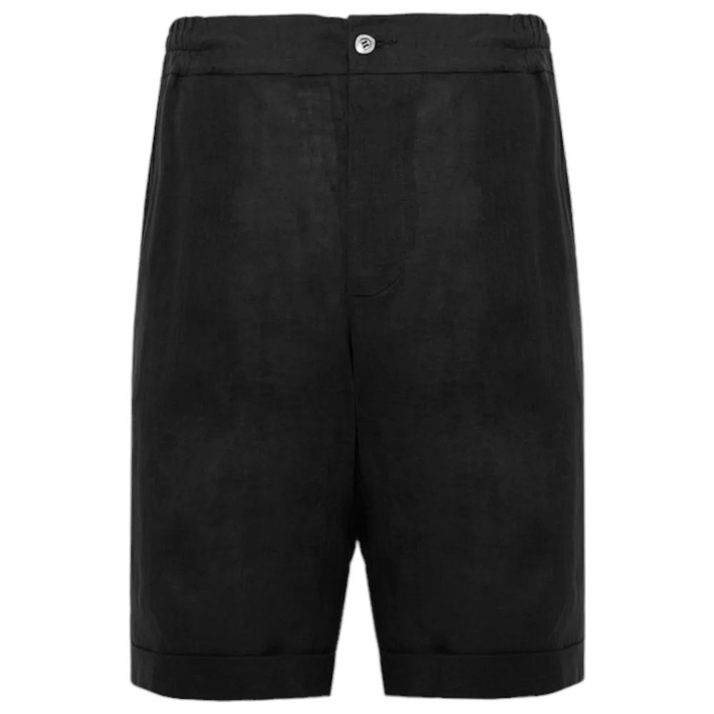 Alpha Studio – Schwarze Leinenshorts