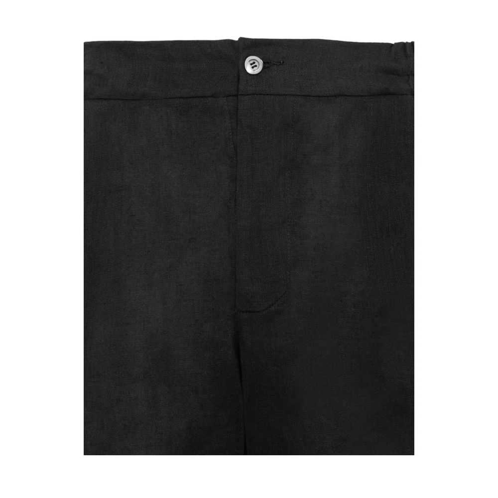 Alpha Studio – Schwarze Leinenshorts