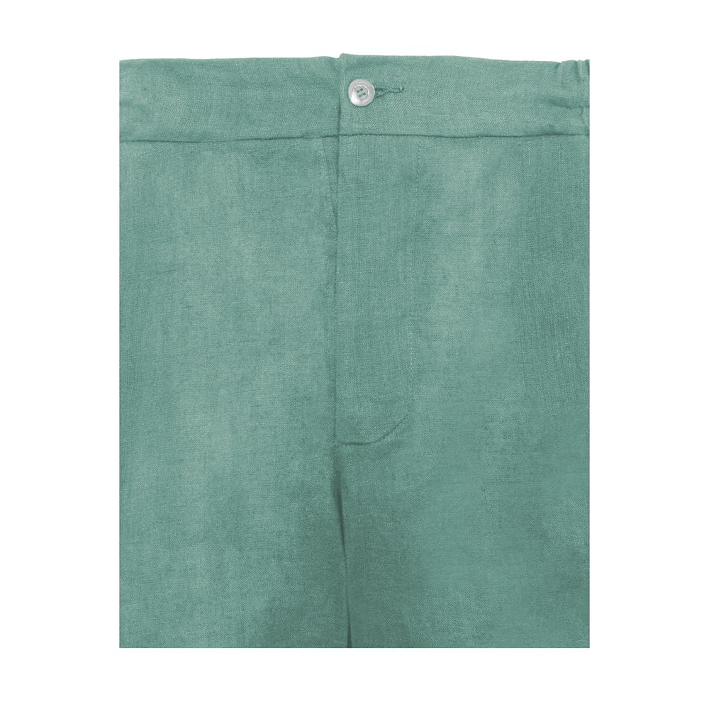 Alpha Studio – Grüne Leinenshorts