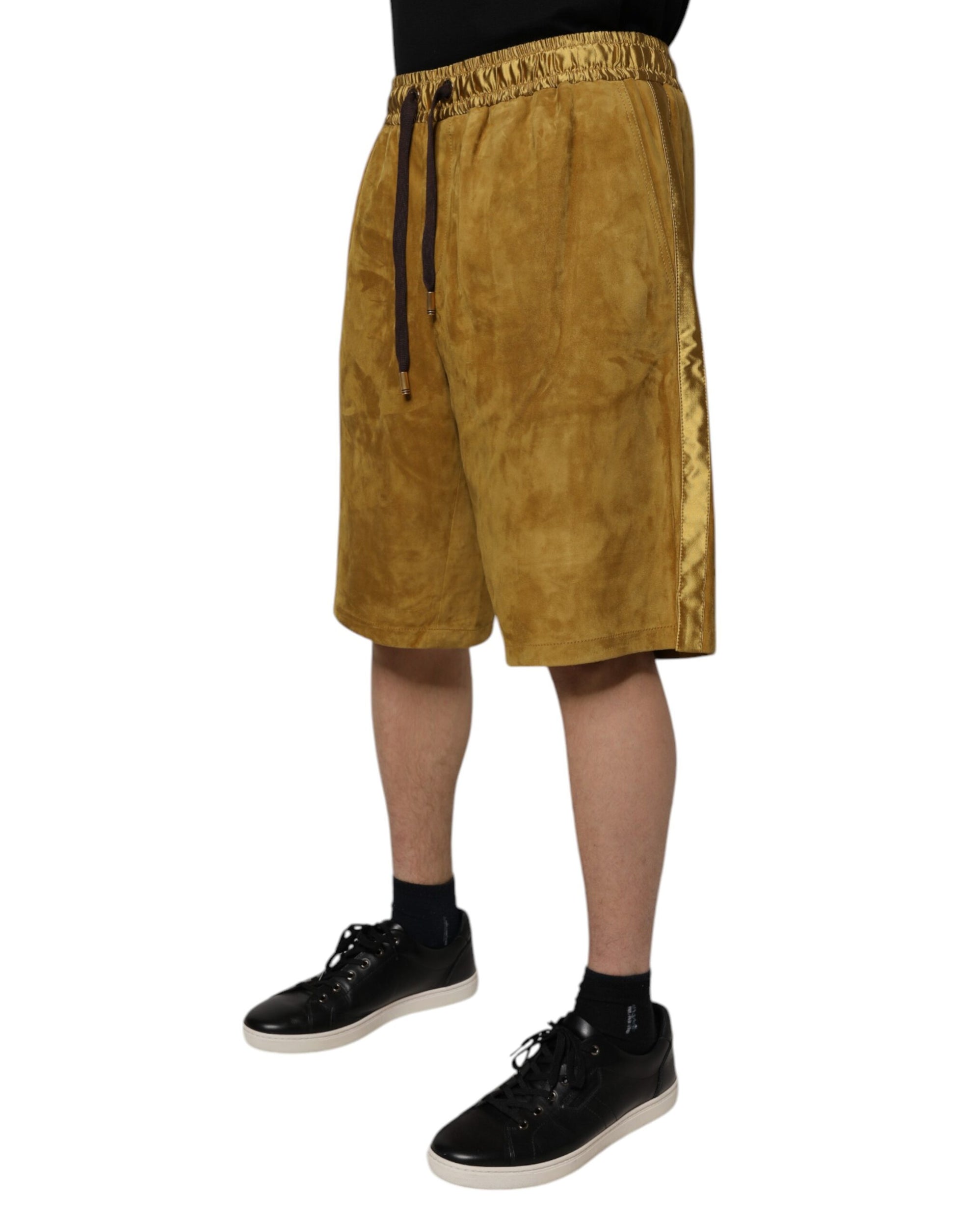 Dolce &amp; Gabbana Braune Bermudashorts aus Lammleder und Wildleder für Herren