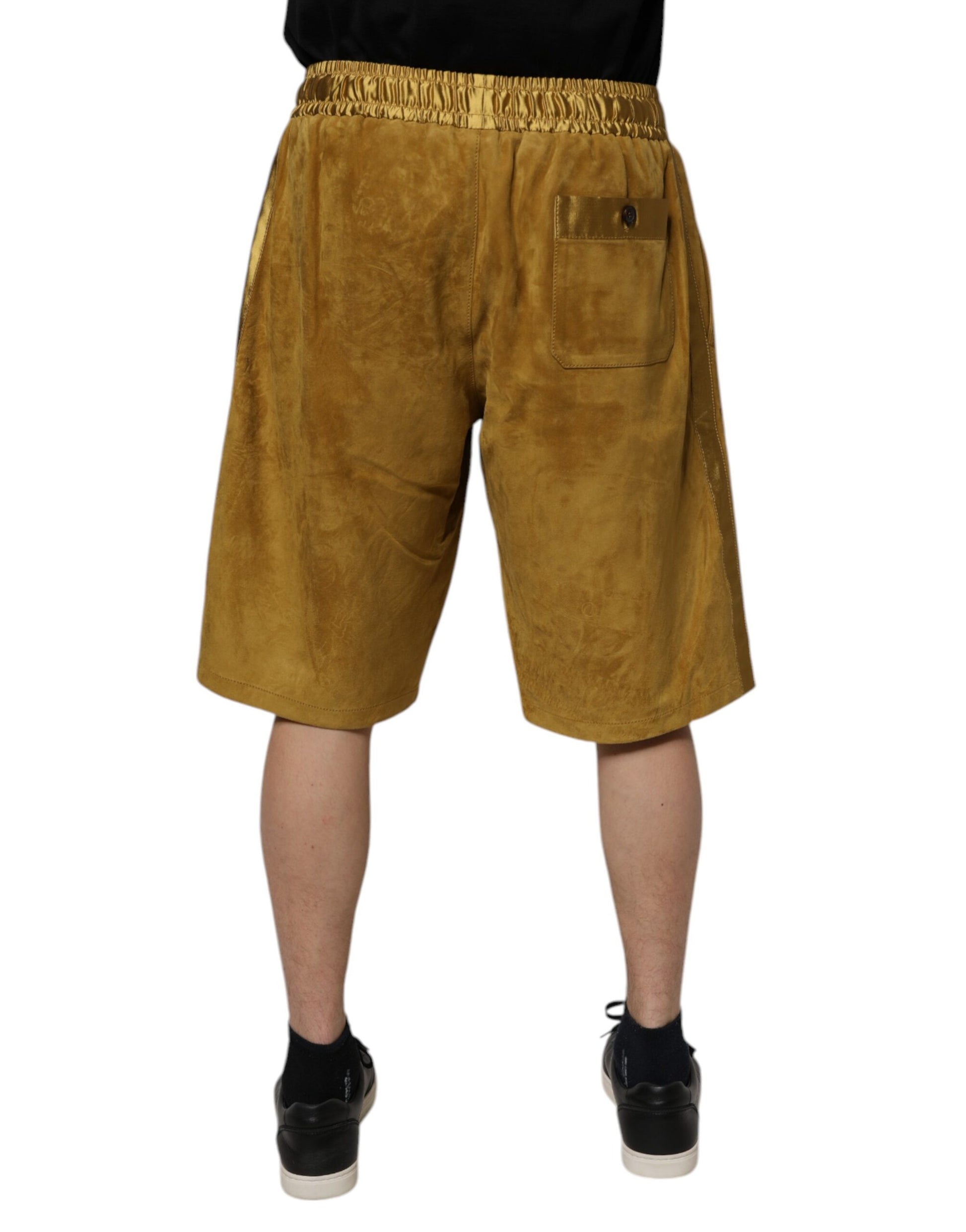 Dolce &amp; Gabbana Braune Bermudashorts aus Lammleder und Wildleder für Herren