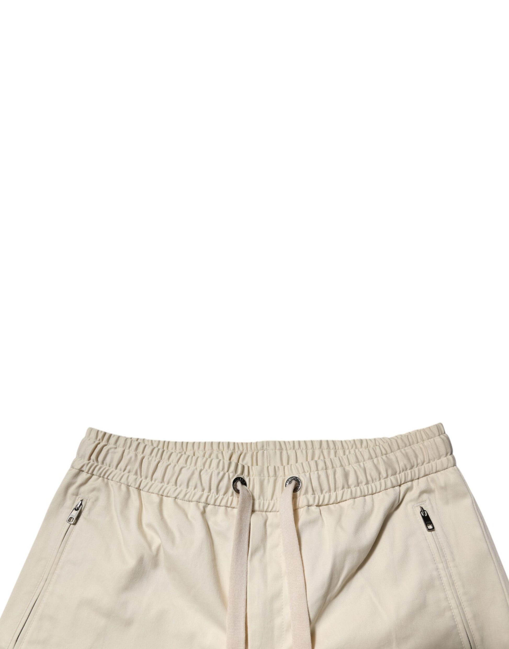 Dolce &amp; Gabbana Herren Bermudashorts aus Baumwollstretch in Off-White