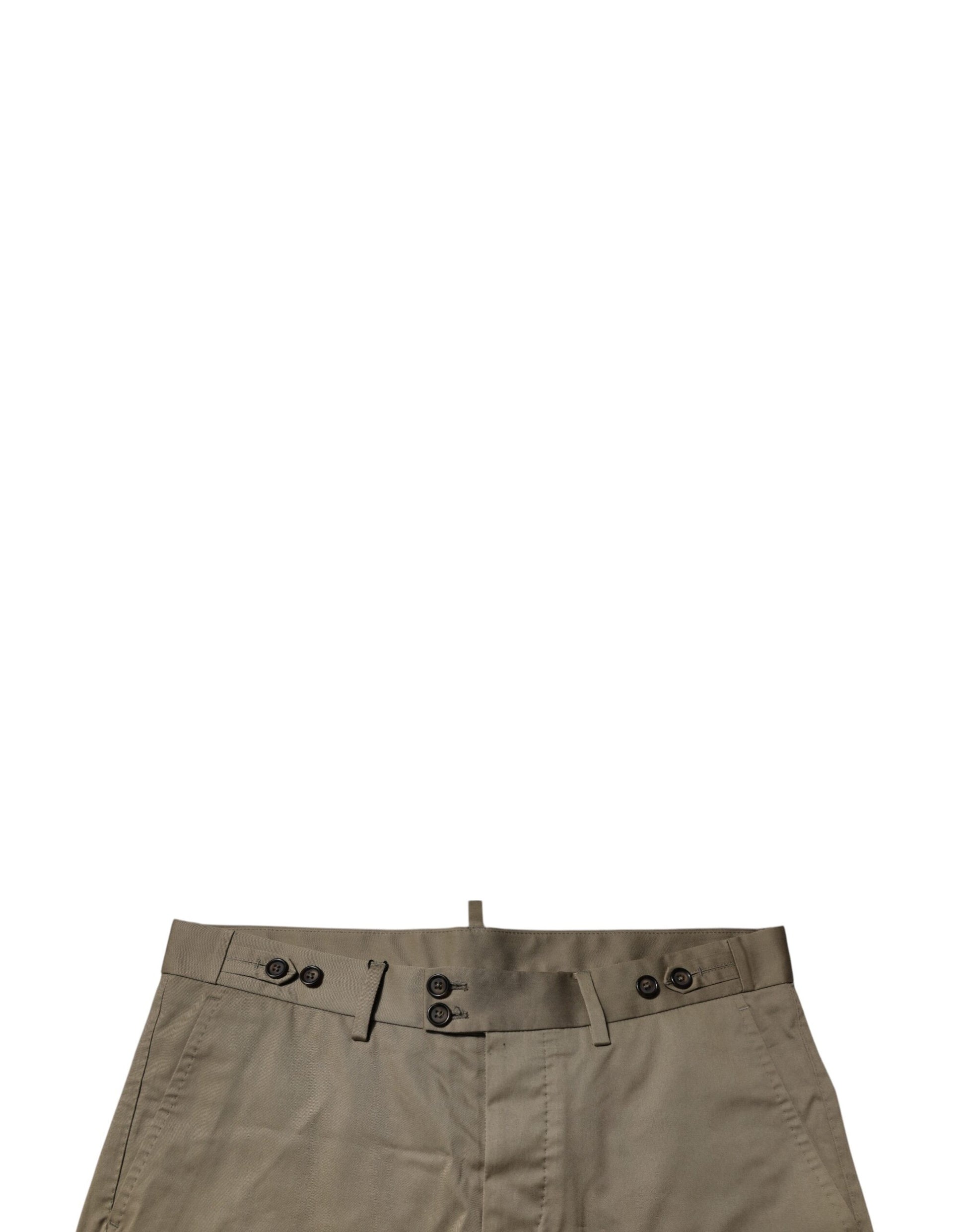 Dolce &amp; Gabbana – Lässige Chino-Shorts aus Baumwollstretch in Dunkelkhaki