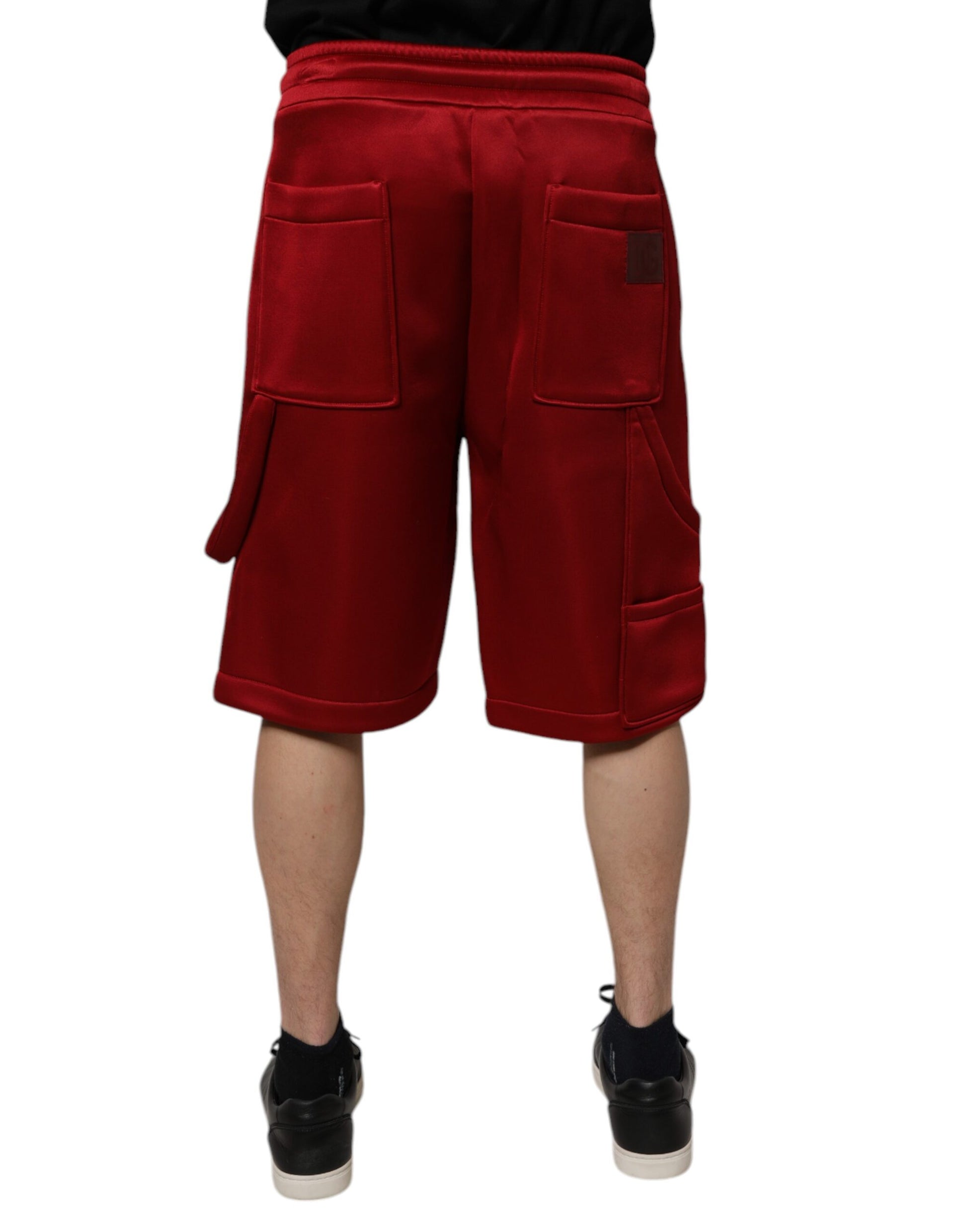 Dolce &amp; Gabbana – Bermudashorts aus kastanienbraunem Viskose-Nylon mit mittlerer Taille