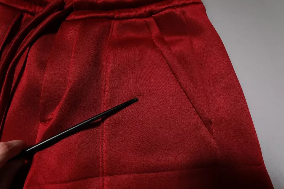 Dolce &amp; Gabbana – Bermudashorts aus kastanienbraunem Viskose-Nylon mit mittlerer Taille