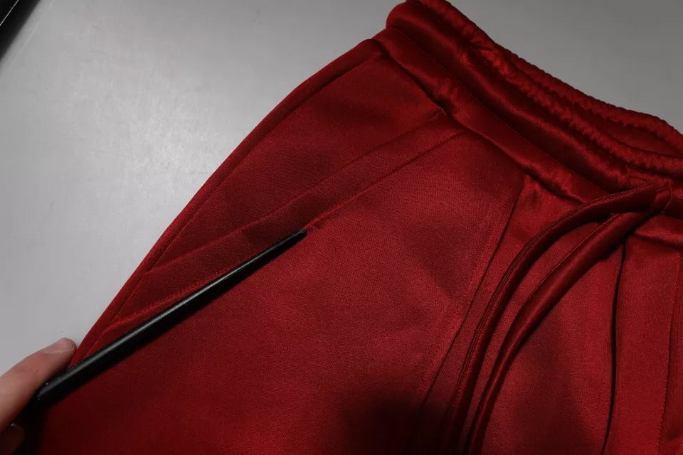 Dolce &amp; Gabbana – Bermudashorts aus kastanienbraunem Viskose-Nylon mit mittlerer Taille