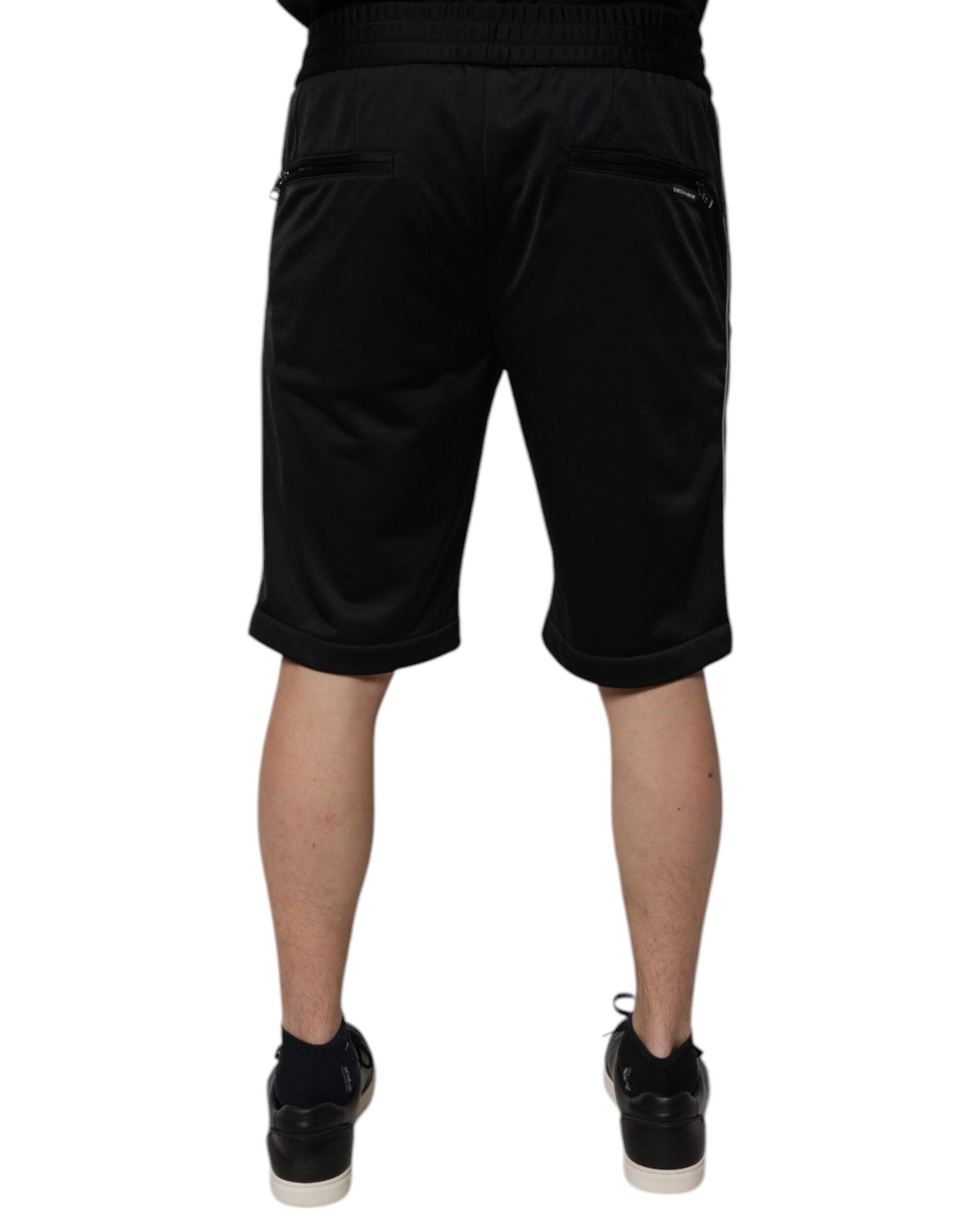 Dolce &amp; Gabbana Schwarze Bermudashorts aus Polyester mit mittlerer Taille für Herren