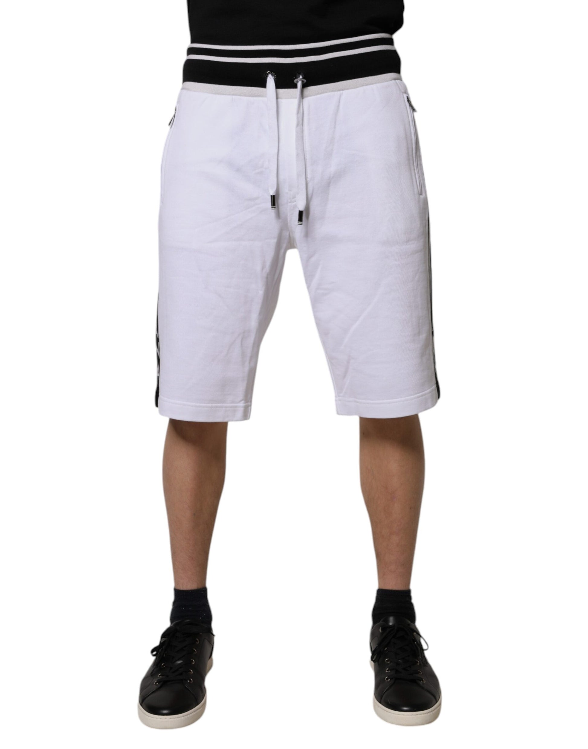 Dolce &amp; Gabbana – DG King – Bermudashorts aus Baumwolle mit weißen Streifen