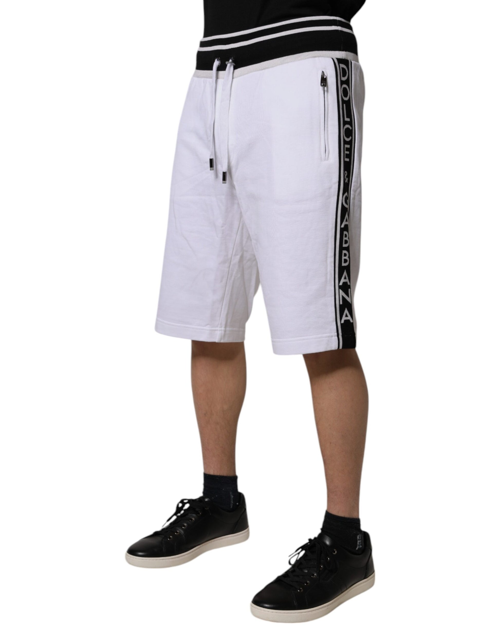 Dolce &amp; Gabbana – DG King – Bermudashorts aus Baumwolle mit weißen Streifen