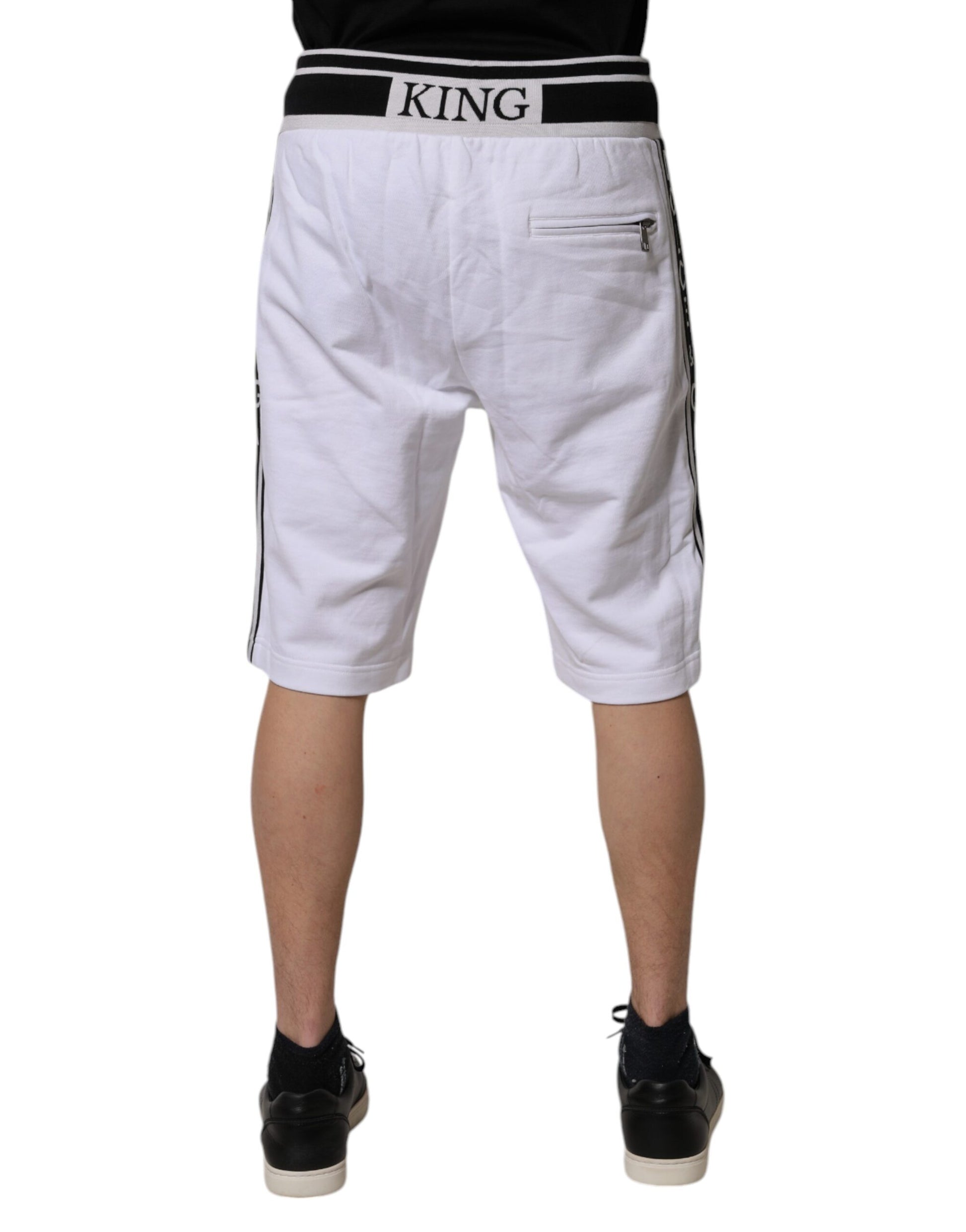 Dolce &amp; Gabbana – DG King – Bermudashorts aus Baumwolle mit weißen Streifen