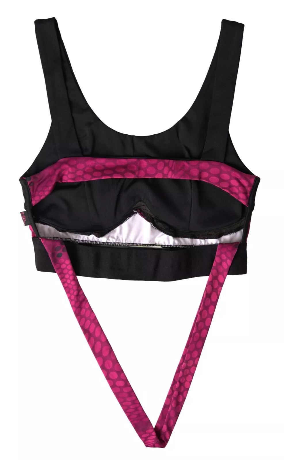Plein Sport – Eleganter schwarzer Sport-BH mit fuchsiafarbenem Akzent