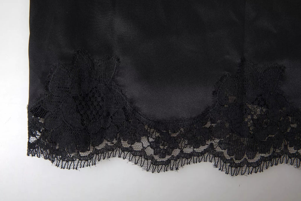 Dolce &amp; Gabbana – Sinnliches Camisole-Top aus schwarzer Seide