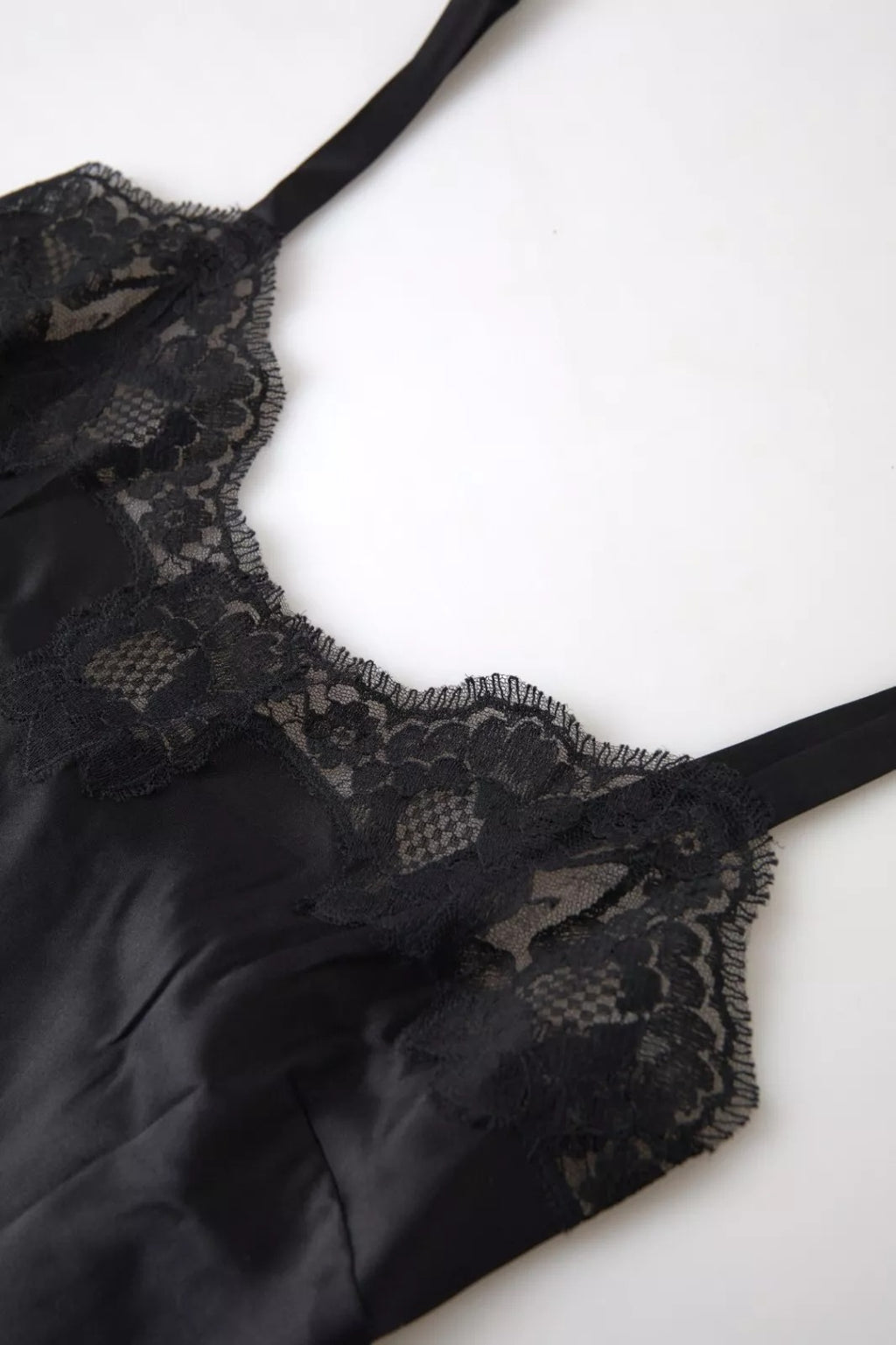 Dolce &amp; Gabbana – Sinnliches Camisole-Top aus schwarzer Seide