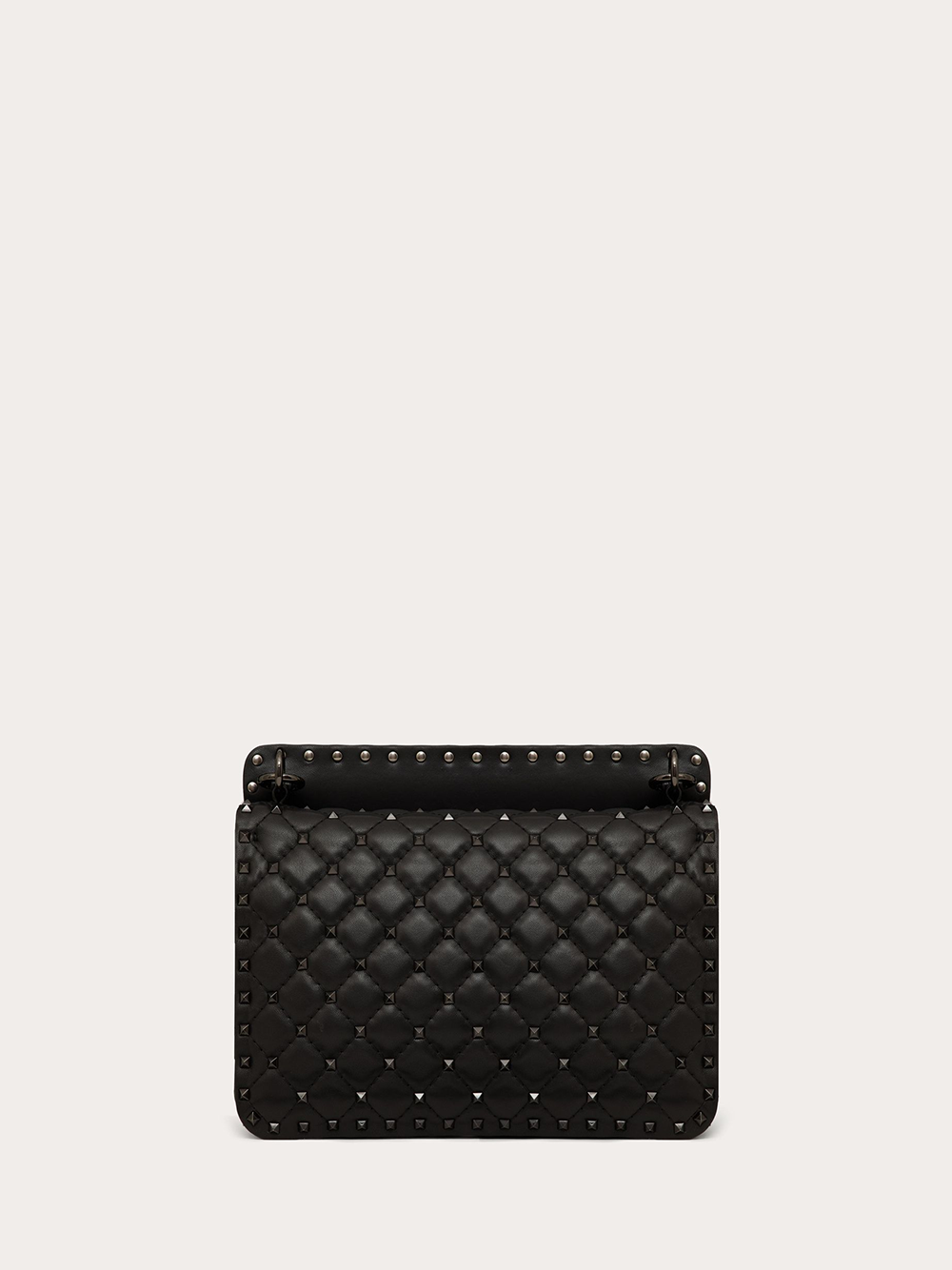 Valentino Garavani – Mittelgroße Rockstudt Spike-Tasche aus schwarzem Nappaleder