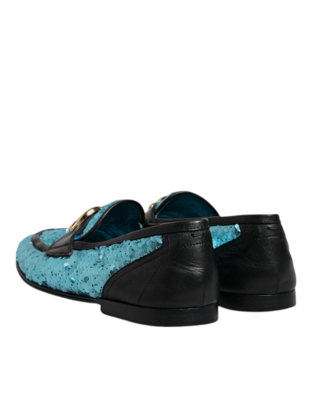 Dolce &amp; Gabbana – Blaue Loafer mit Pailletten, formelle Abendschuhe